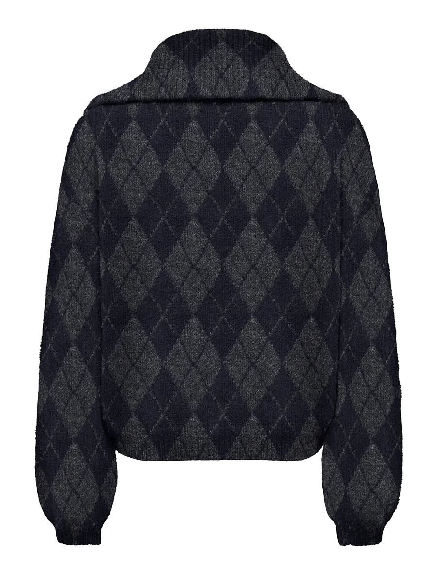 ONLY - ONLMAROON LS ZIP COLLAR CARDIGAN KNT - cardigans - night sky - 1