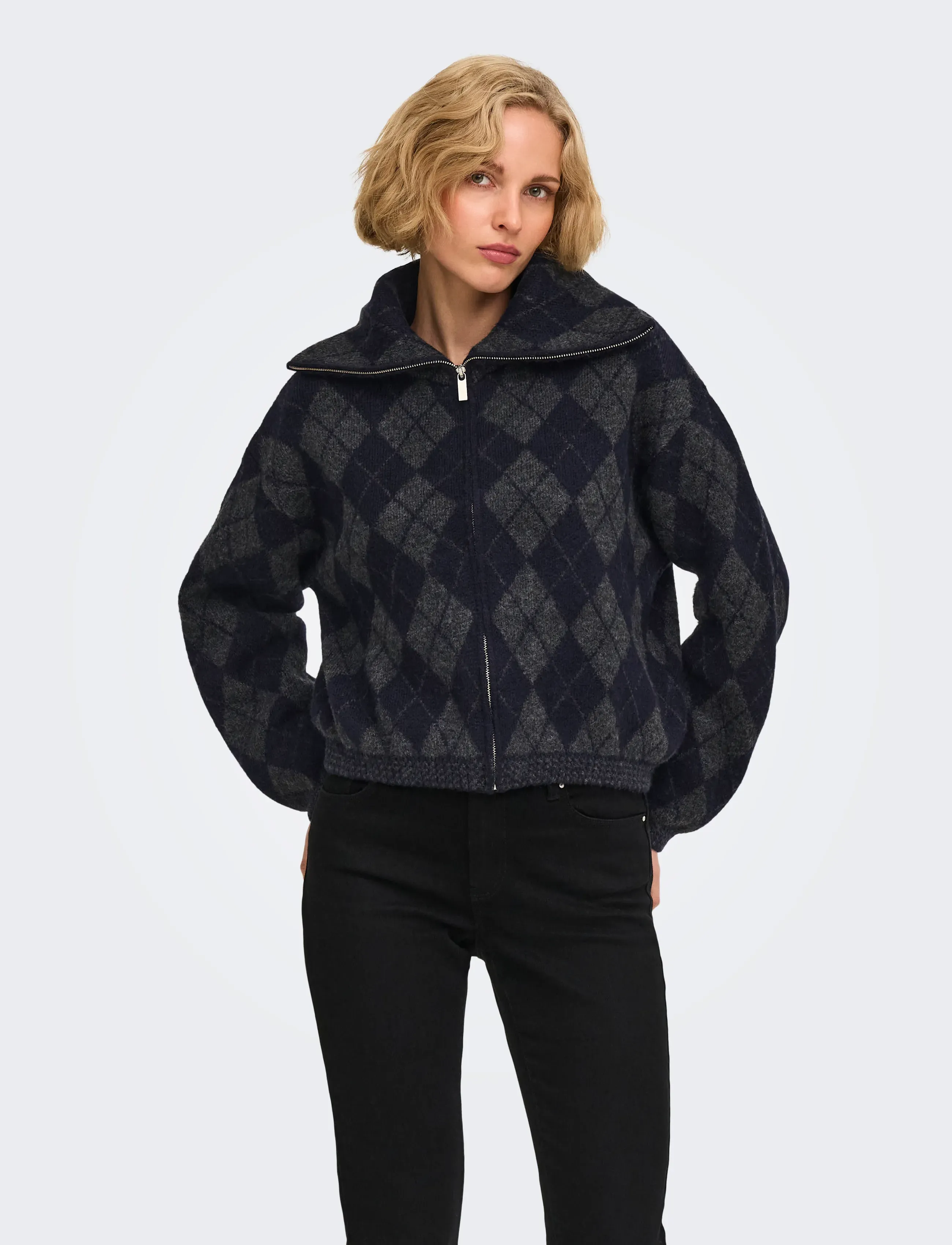 ONLY ONLMAROON LS ZIP COLLAR CARDIGAN KNT - ONLY - NIGHT SKY / navy