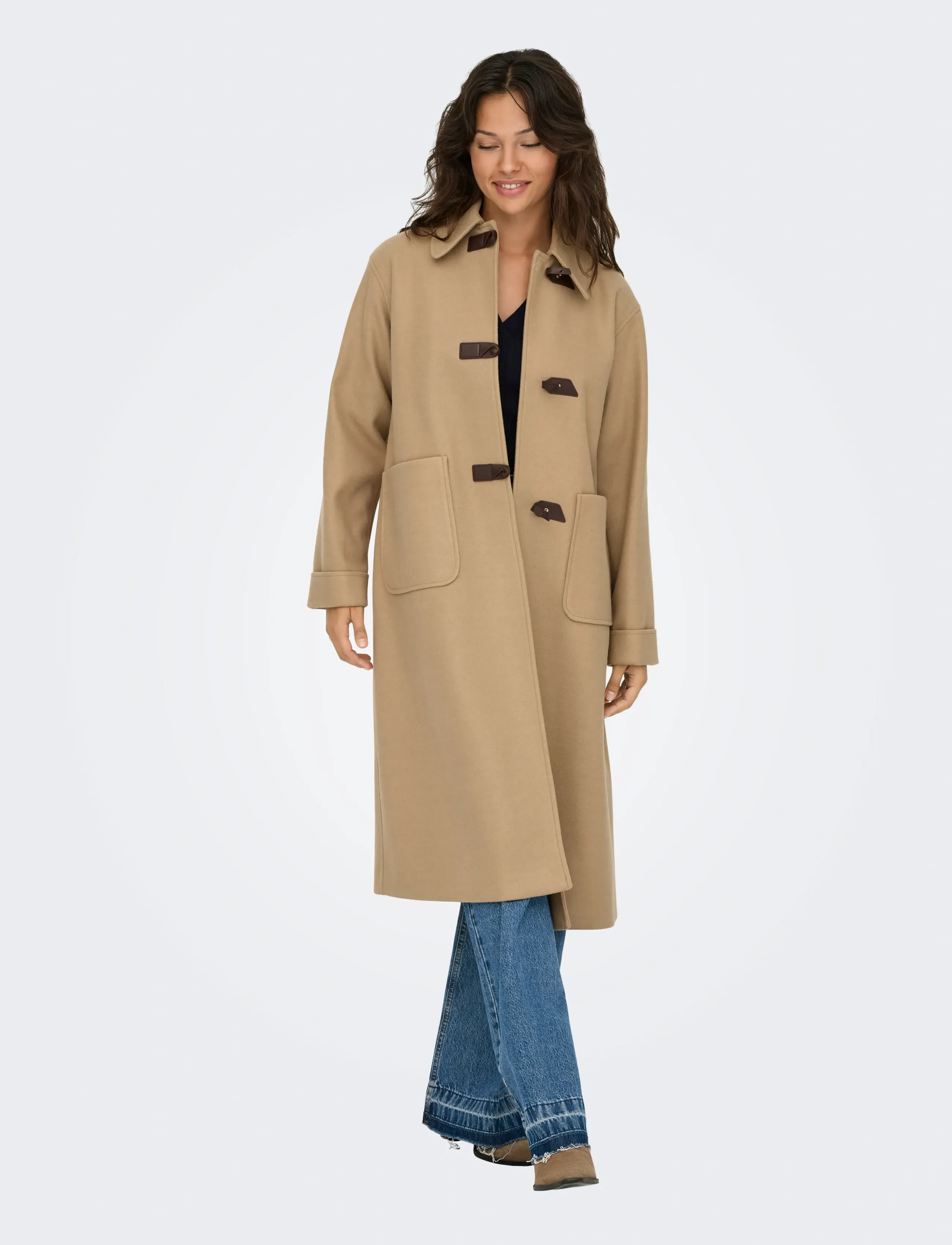 ONLY Onlevie Life Coat Otw, S, Coats, Beige - Wool Frauen