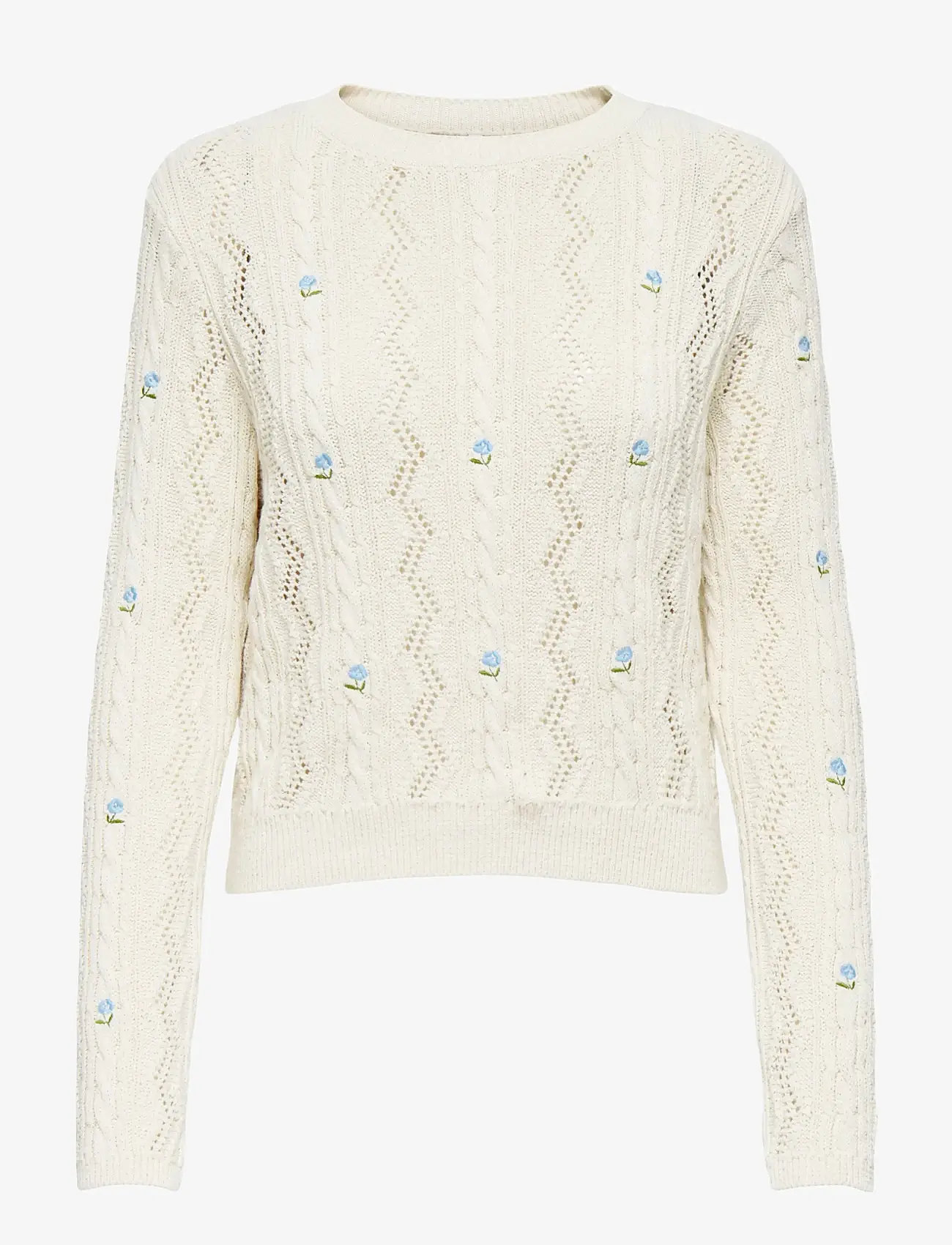 ONLY - ONLRITA LIFE LS EMBR CABLE KNT NOOS - pullover - ecru - 1