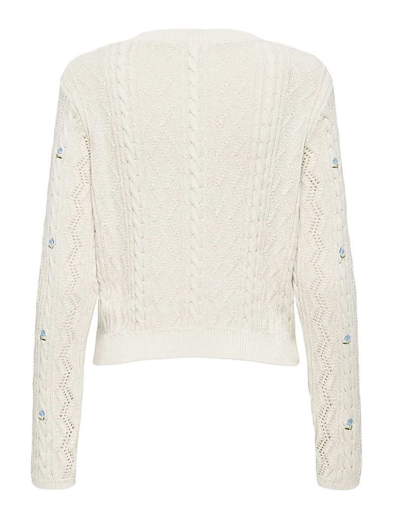 ONLY - ONLRITA LIFE LS EMBR CABLE KNT NOOS - pullover - ecru - 2