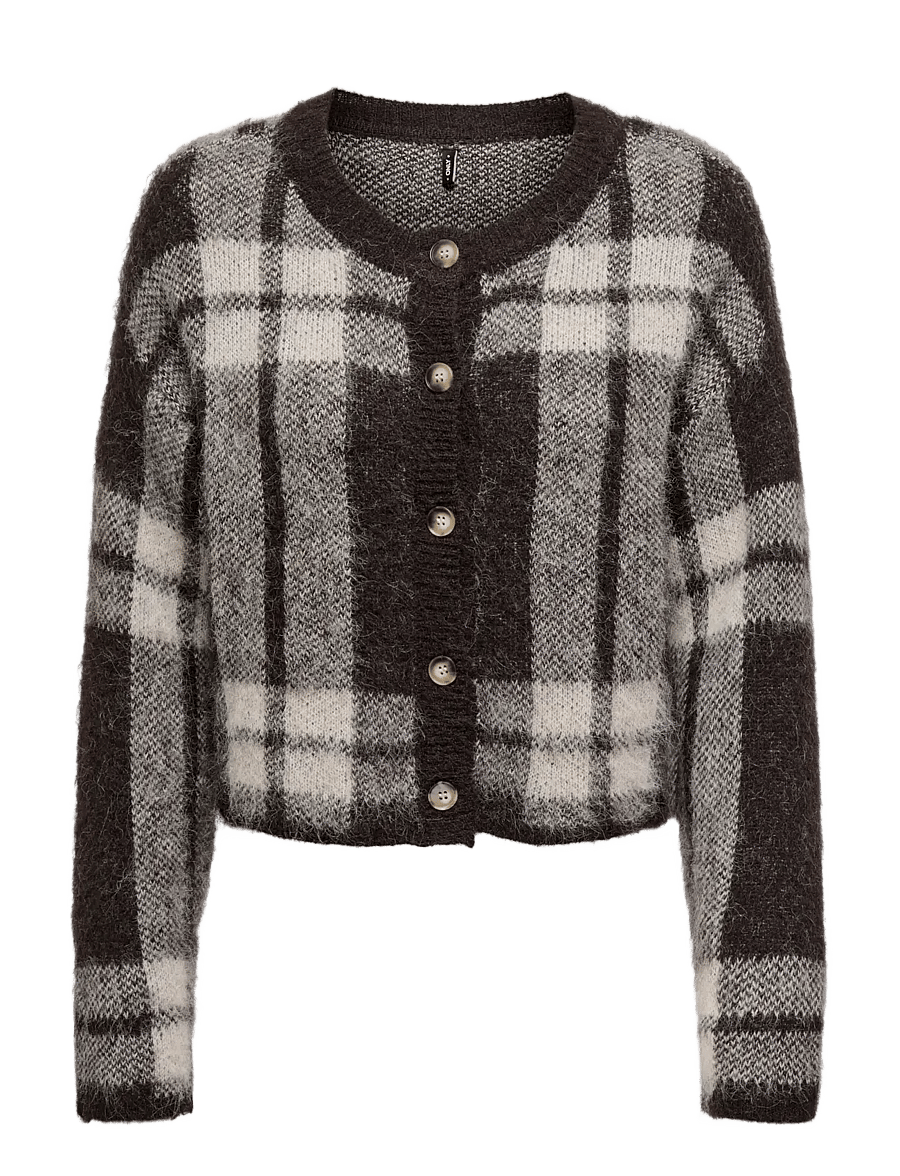 ONLY - ONLBEVERLY LIFE LS BUTTON ONEC CARDI KNT - strickjacken - black coffee - 1