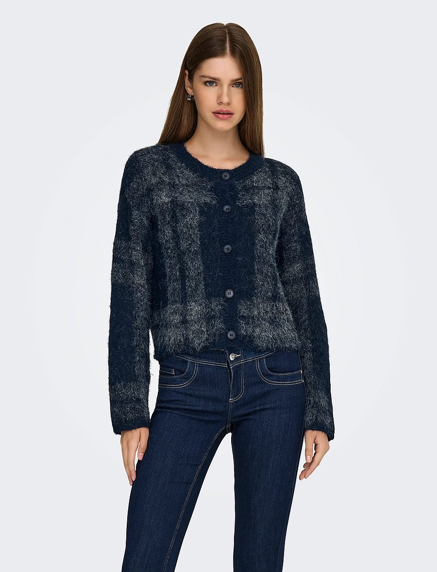 ONLY - ONLBEVERLY LIFE LS BUTTON ONEC CARDI KNT - cardigans - night sky - 0