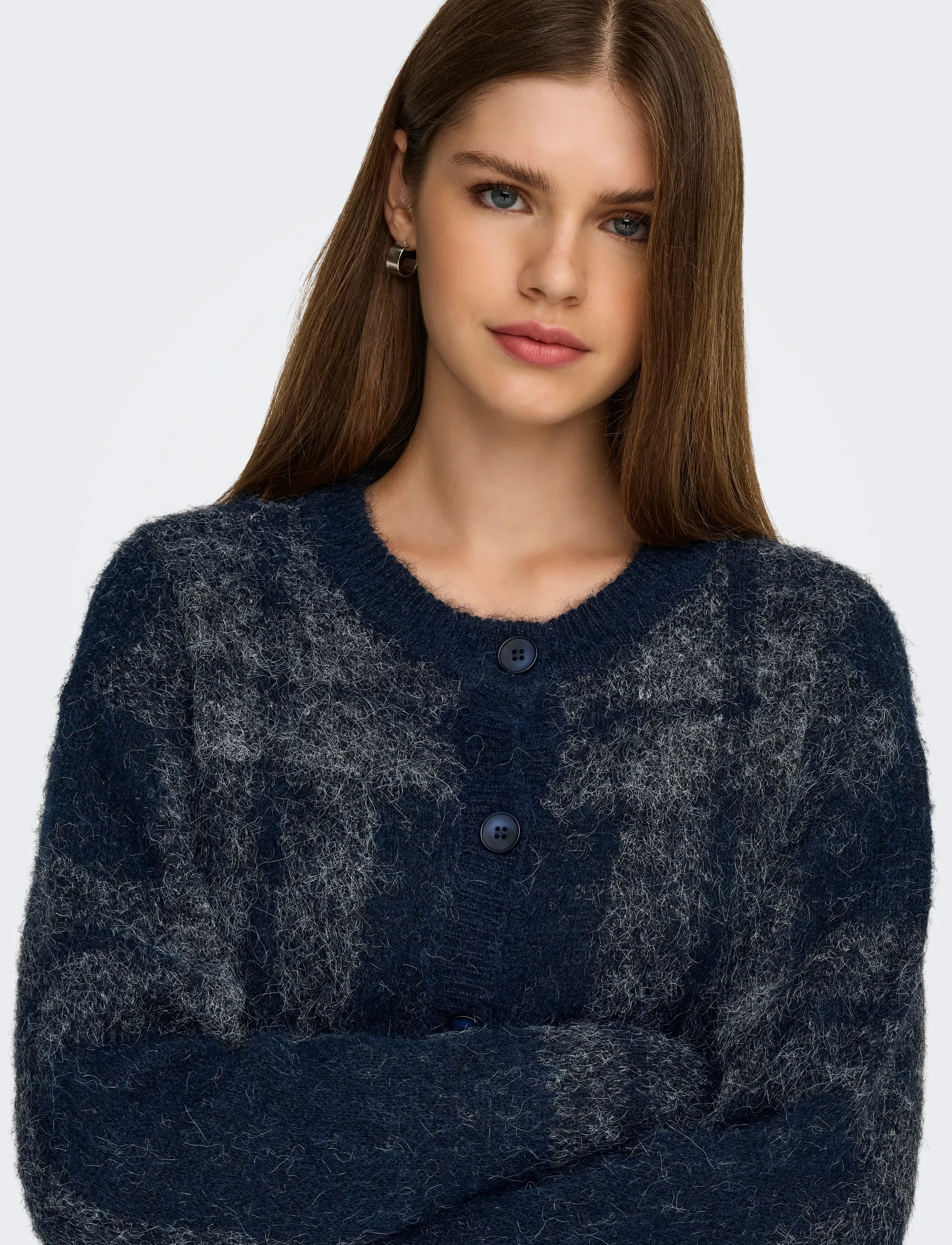 ONLY - ONLBEVERLY LIFE LS BUTTON ONEC CARDI KNT - cardigans - night sky - 4