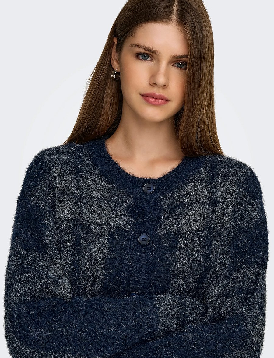 ONLY - ONLBEVERLY LIFE LS BUTTON ONEC CARDI KNT - cardigans - night sky - 4