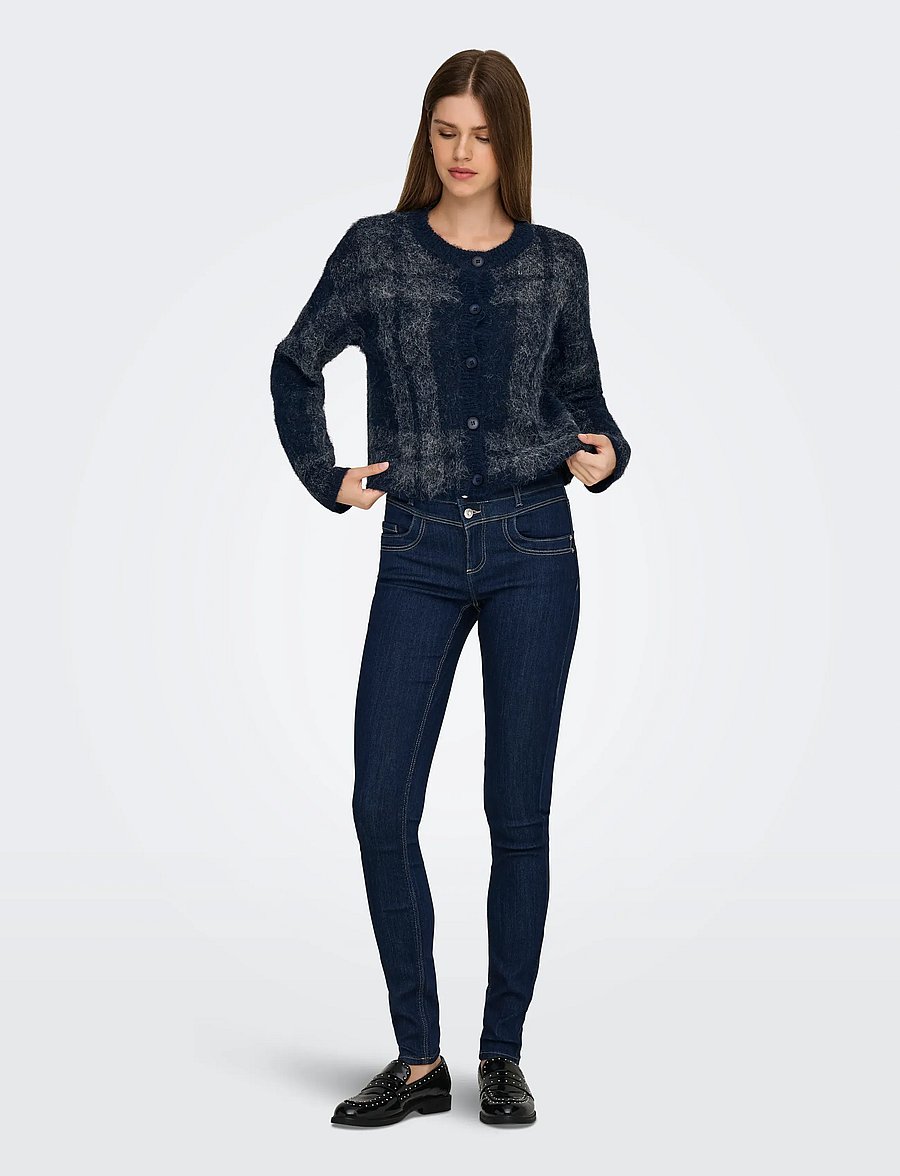 ONLY - ONLBEVERLY LIFE LS BUTTON ONEC CARDI KNT - cardigans - night sky - 5