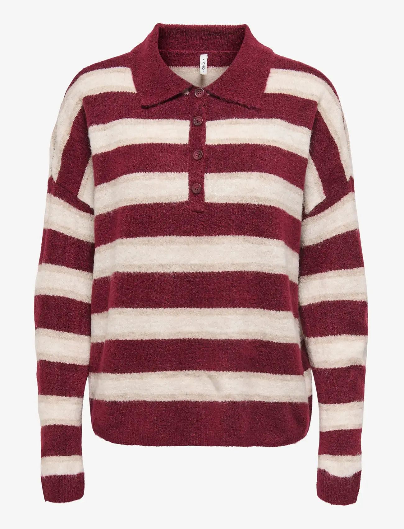 ONLY - ONLTALIO LS POLO NECK BF KNT - stickade tröjor - cabernet - 0
