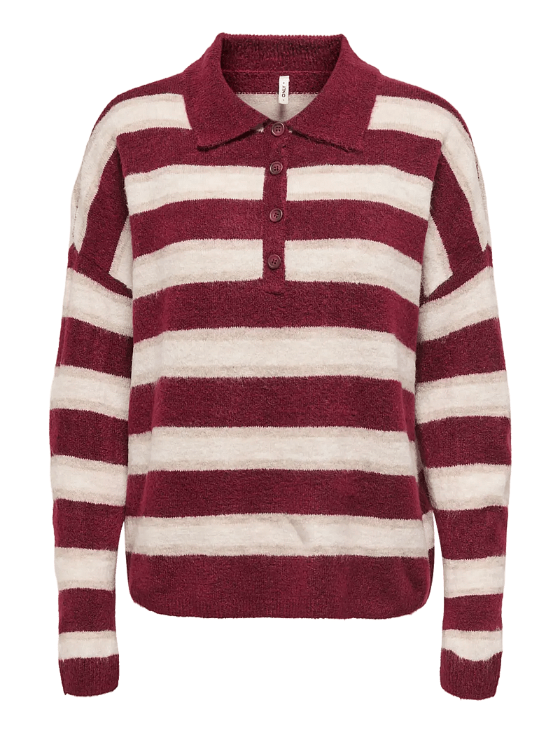 ONLY - ONLTALIO LS POLO NECK BF KNT - stickade tröjor - cabernet - 0