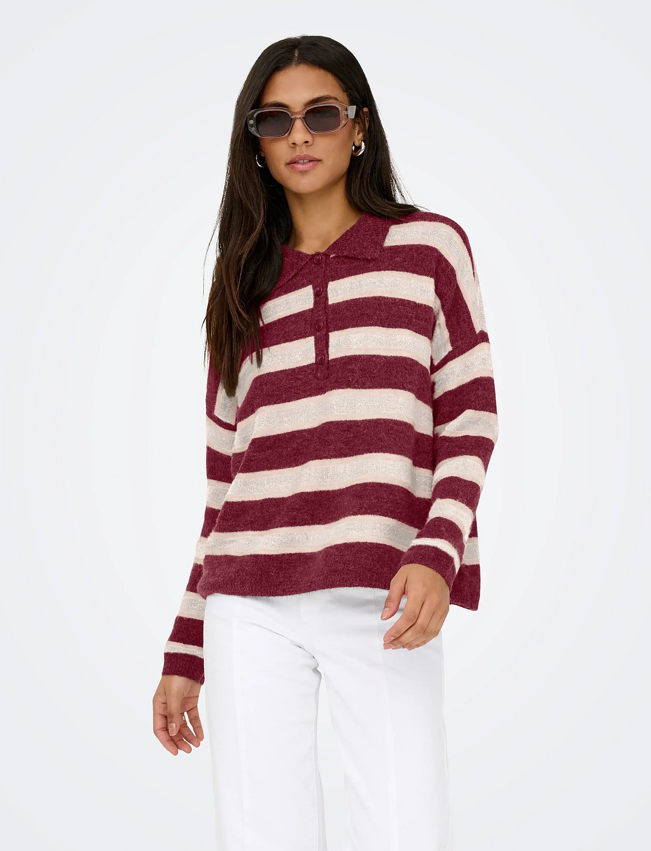 ONLTALIO LS POLO NECK BF KNT - CABERNET