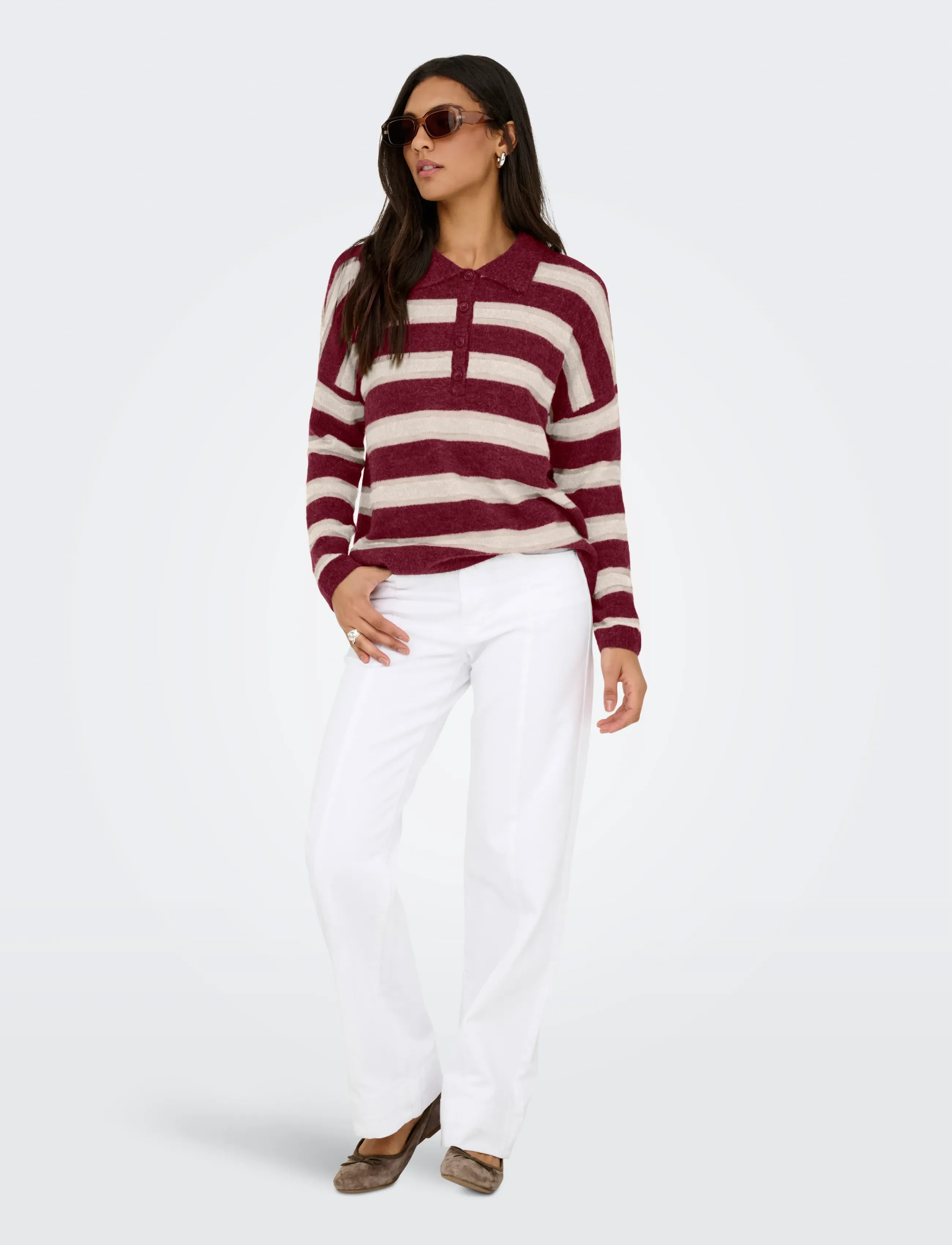 ONLY - ONLTALIO LS POLO NECK BF KNT - sviitrid - cabernet - 4