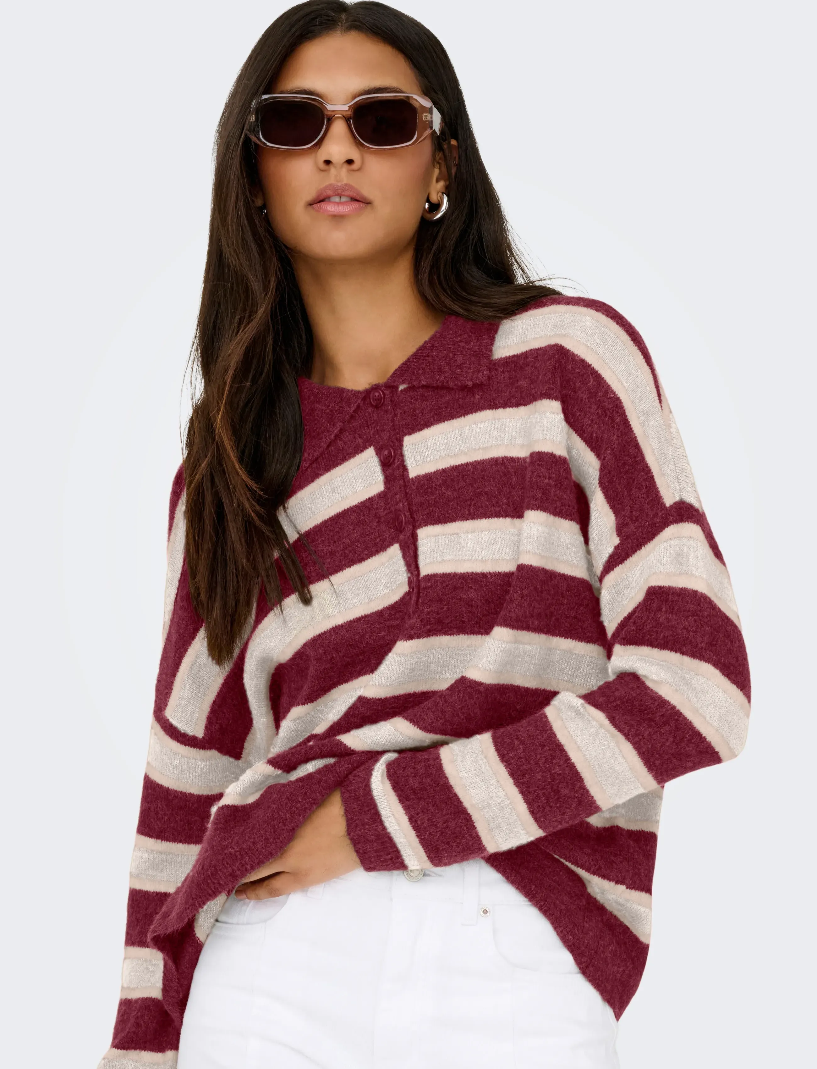 ONLY - ONLTALIO LS POLO NECK BF KNT - sviitrid - cabernet - 5