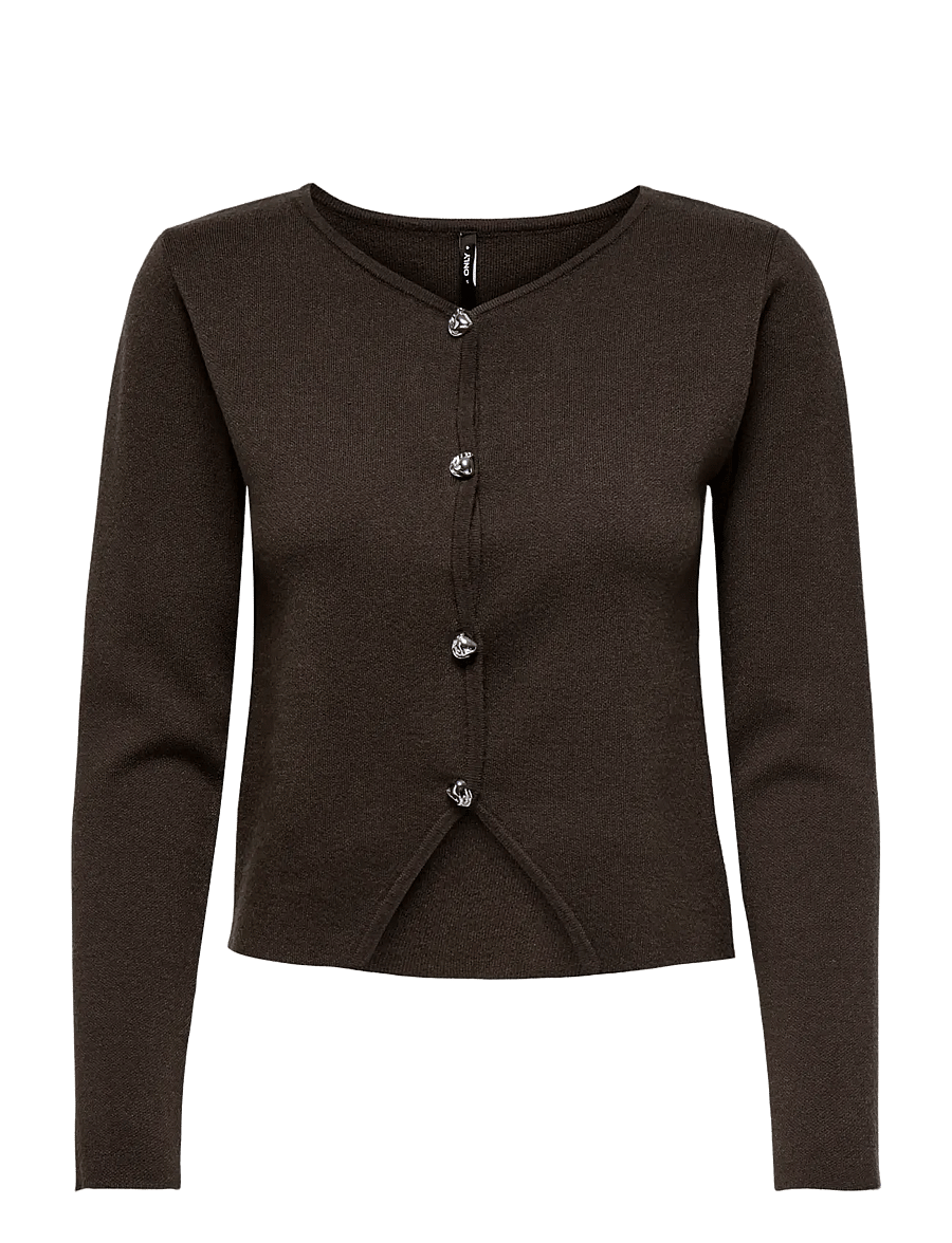 ONLY - ONLSCARLETT LS BUTTON CARDIGAN KNT - strickjacken - chocolate torte - 0