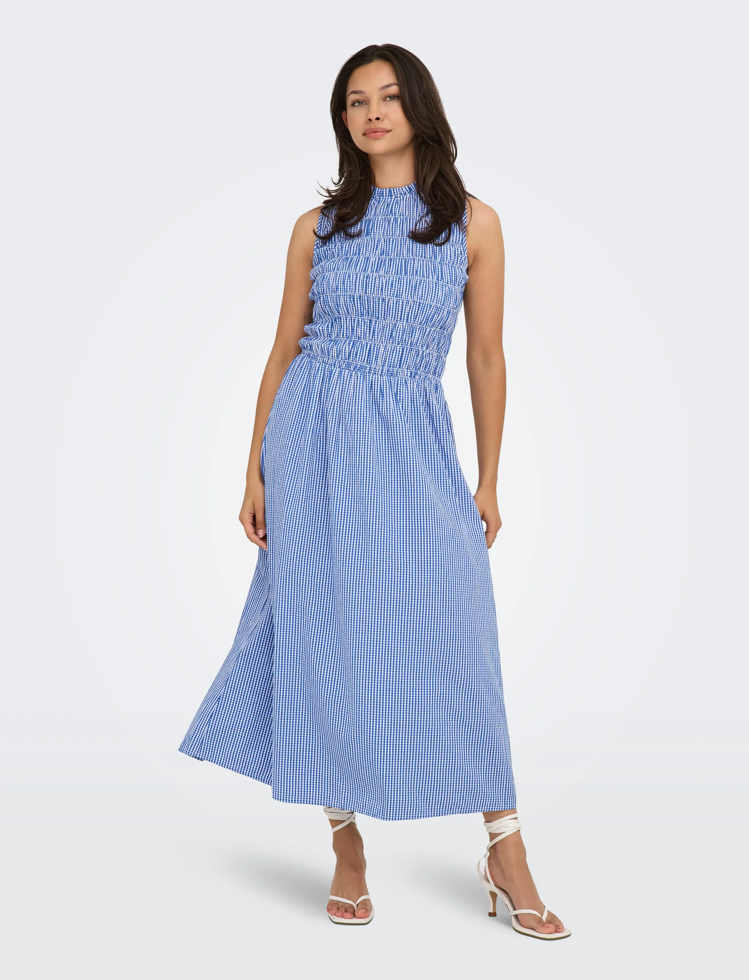 ONLY ONLTAMARI SMOCK CHECK DRESS WVN - Only - BLUE BONNET / blue