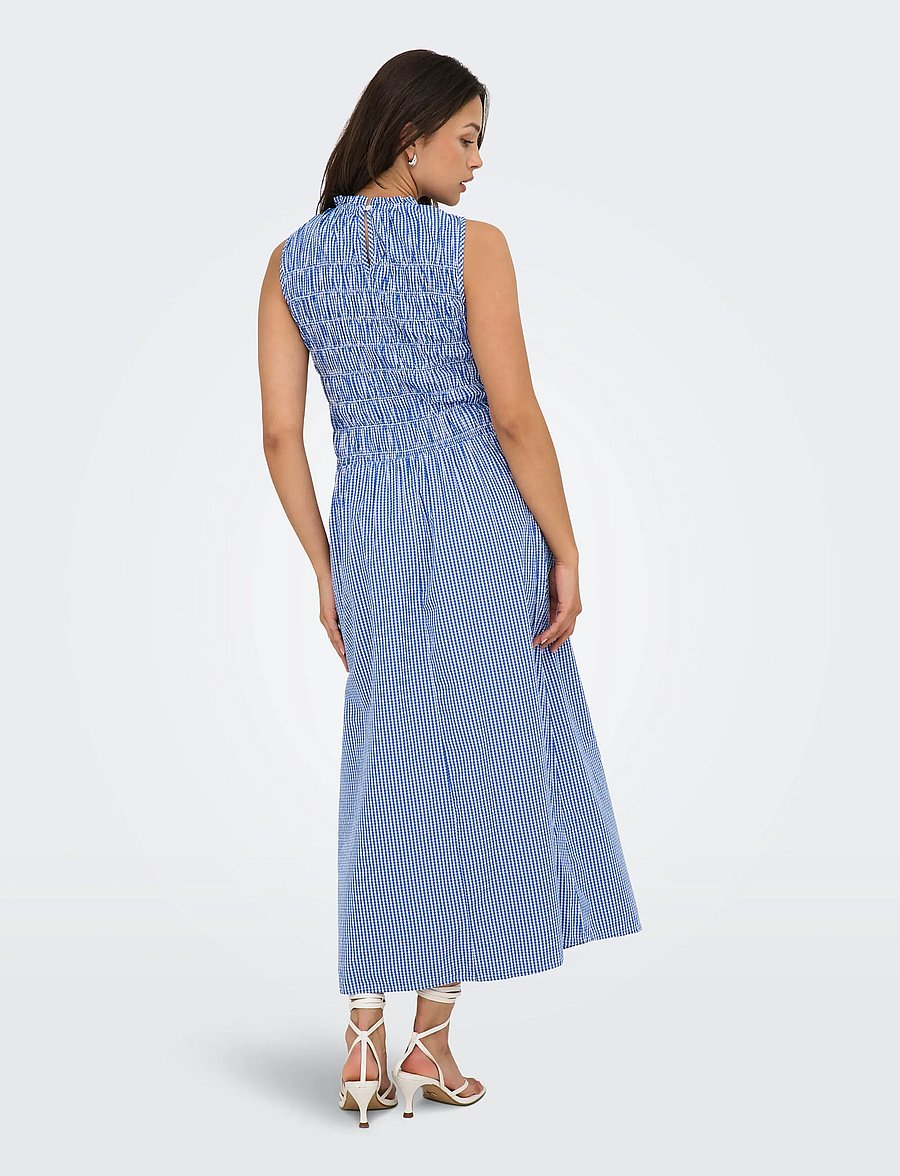 ONLY - ONLTAMARI SMOCK CHECK DRESS WVN - summer dresses - blue bonnet - 3