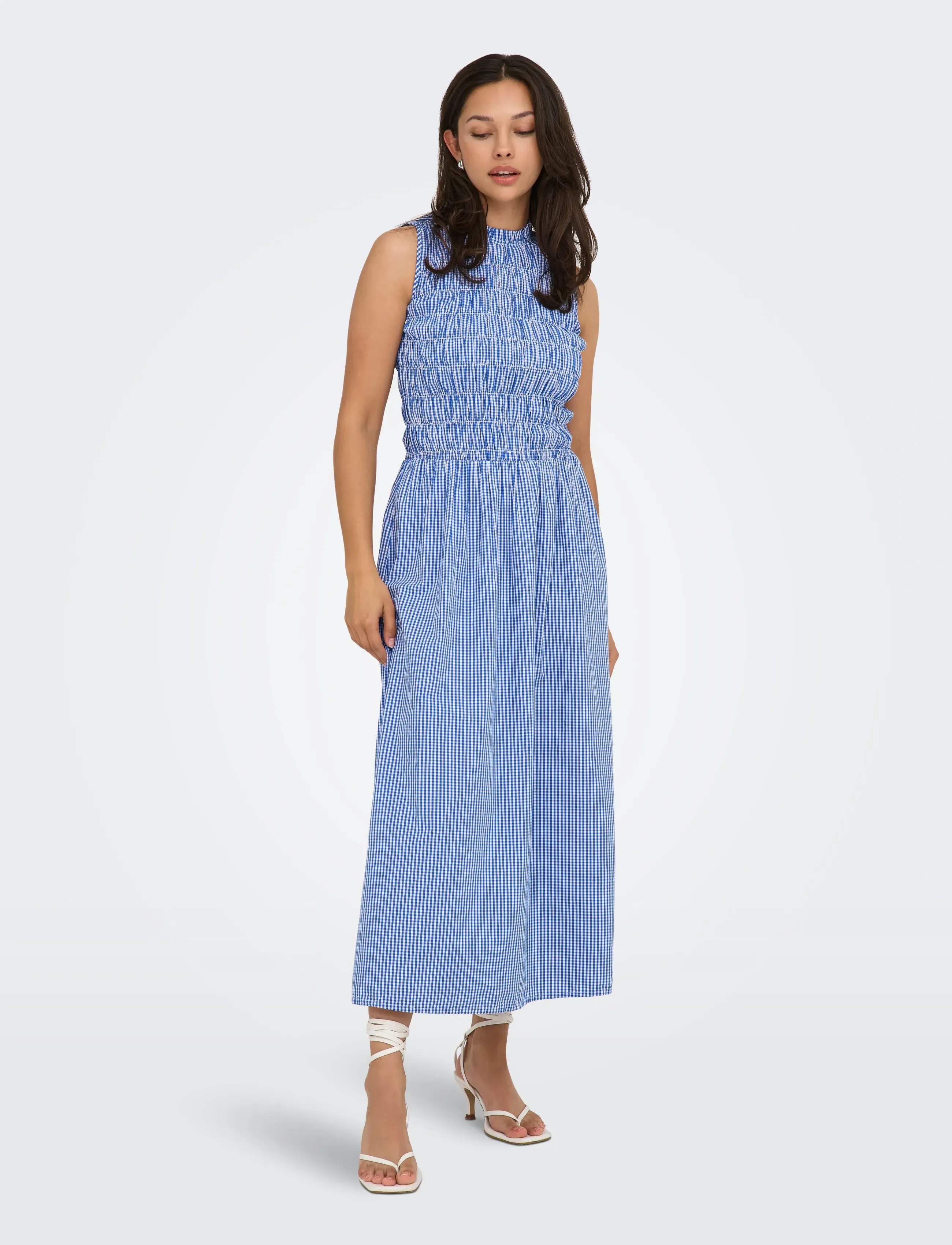 ONLY - ONLTAMARI SMOCK CHECK DRESS WVN - blue bonnet - 4