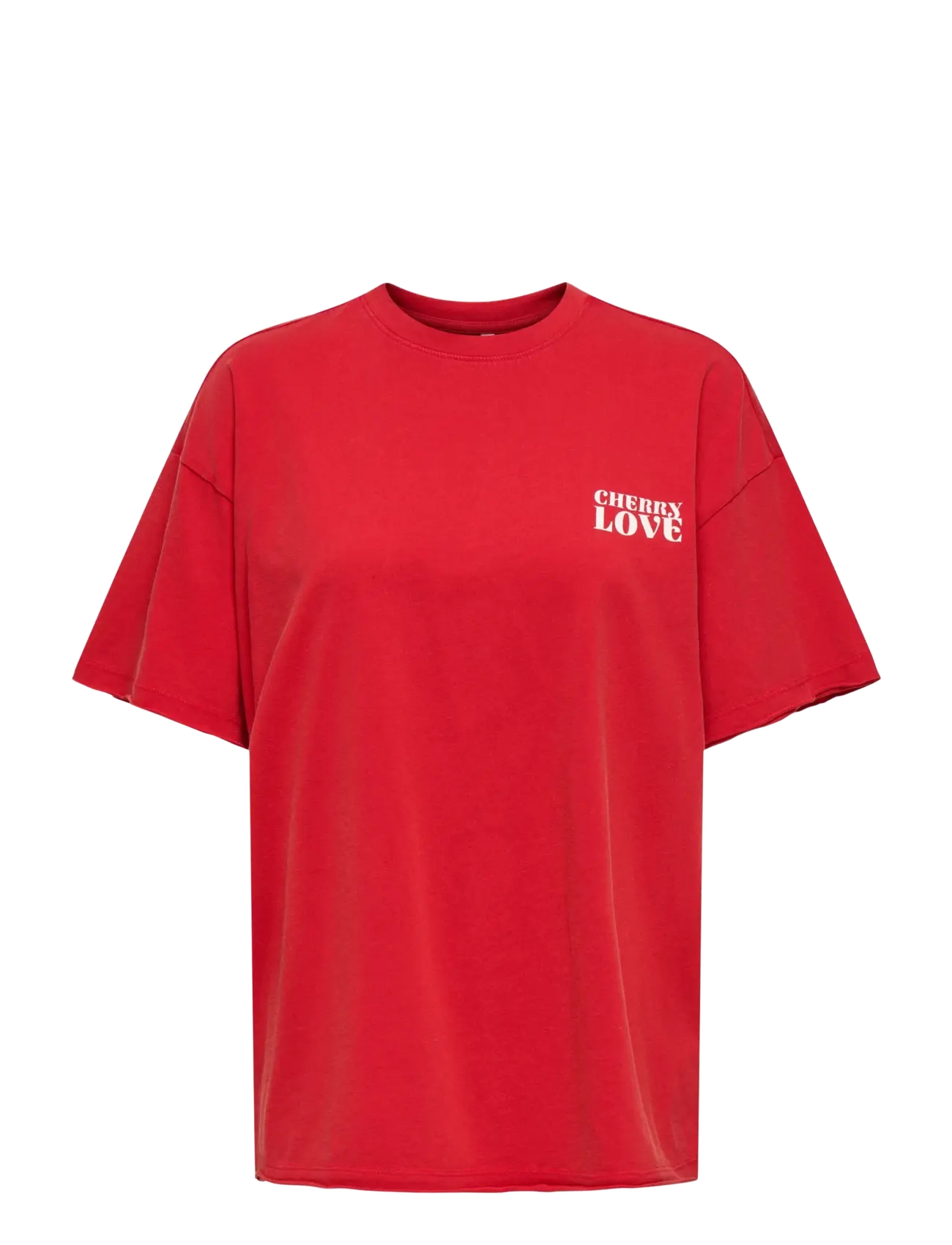 ONLY ONLKINNA S/S OVERSIZE TOP BOX JRS - T-Shirts & Tops - BARBADOS CHERRY / red