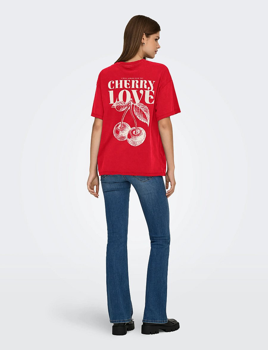 ONLY - ONLKINNA S/S OVERSIZE TOP BOX JRS - t-särgid - barbados cherry - 3