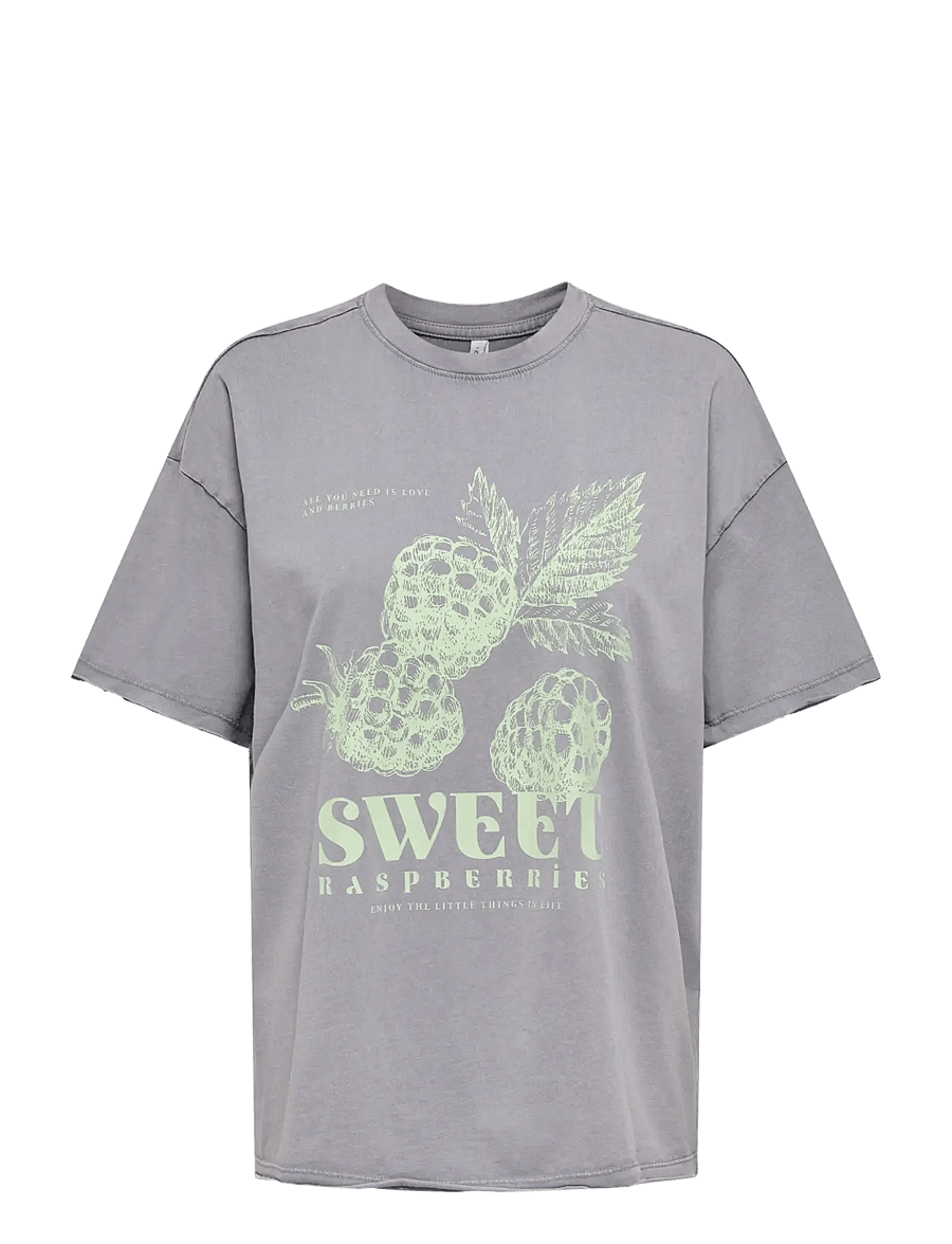 ONLY - ONLKINNA S/S OVERSIZE TOP BOX JRS - t-shirts - silver sconce - 0