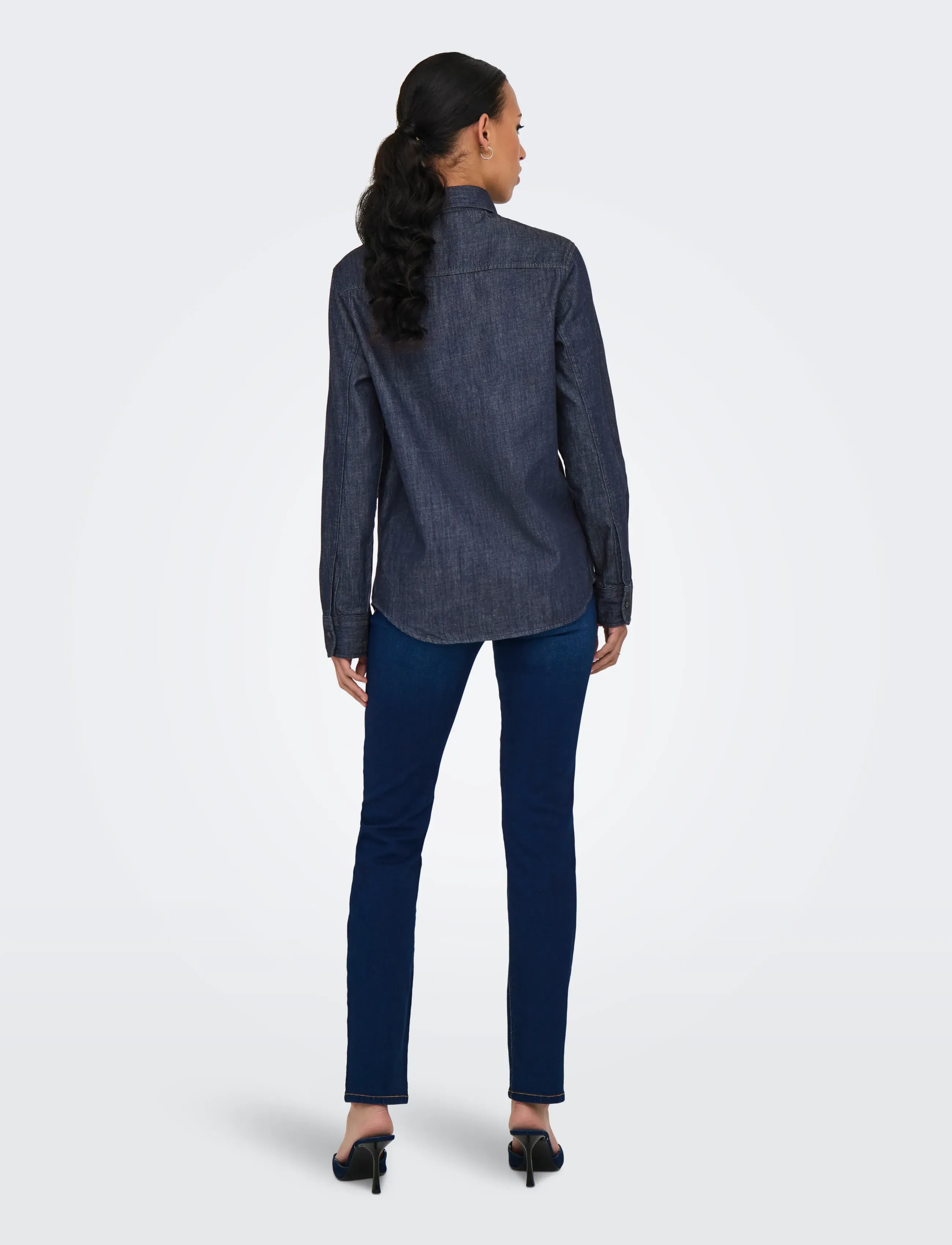 ONLY - ONLRUBY LS DNM SHIRT AKM - farkkupaidat - dark blue denim - 3