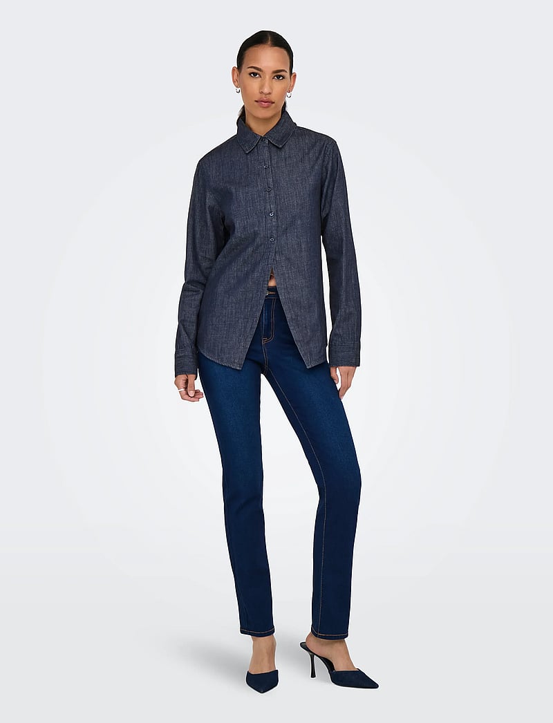 ONLY - ONLRUBY LS DNM SHIRT AKM - chemises en jeans - dark blue denim - 4