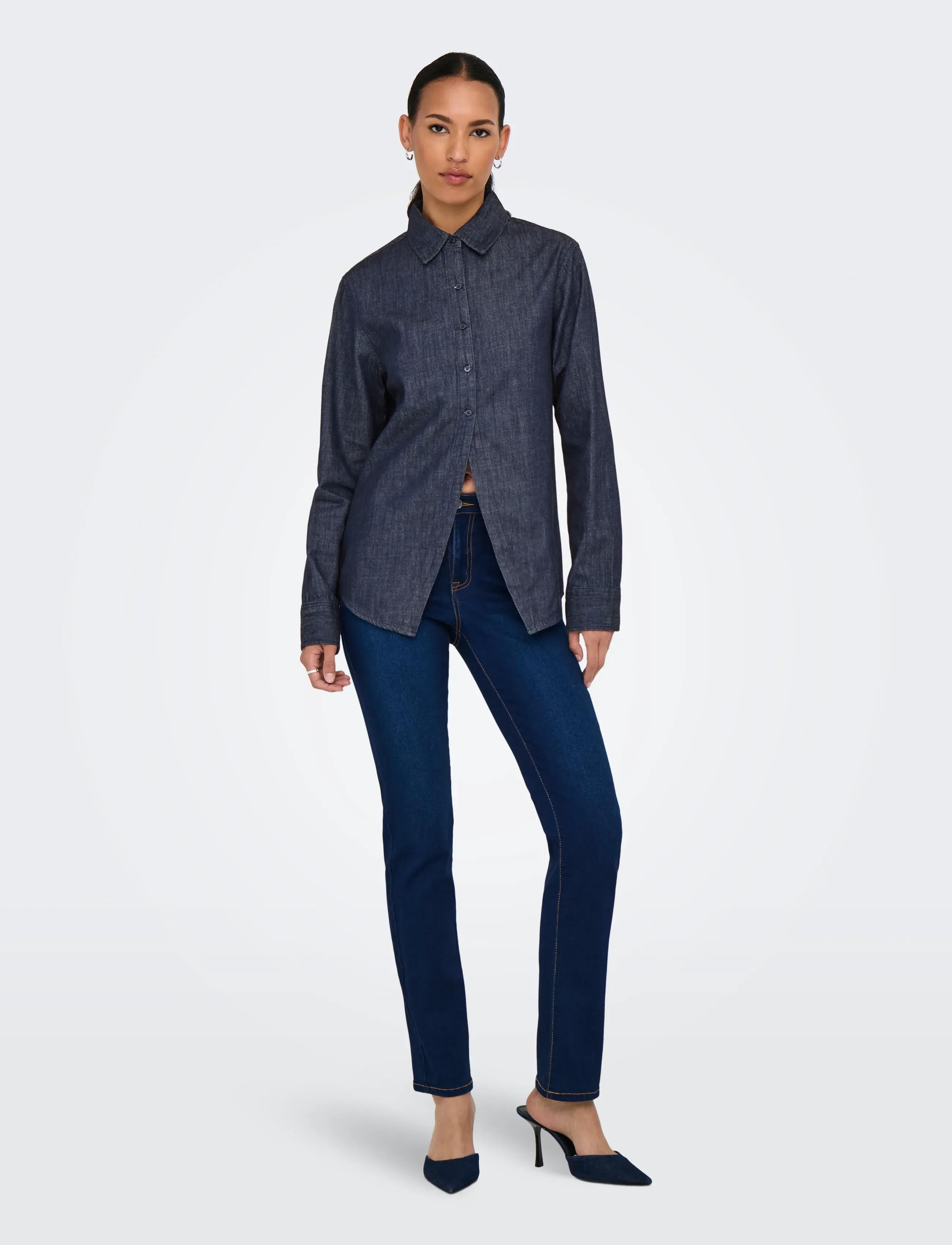ONLY - ONLRUBY LS DNM SHIRT AKM - farkkupaidat - dark blue denim - 4
