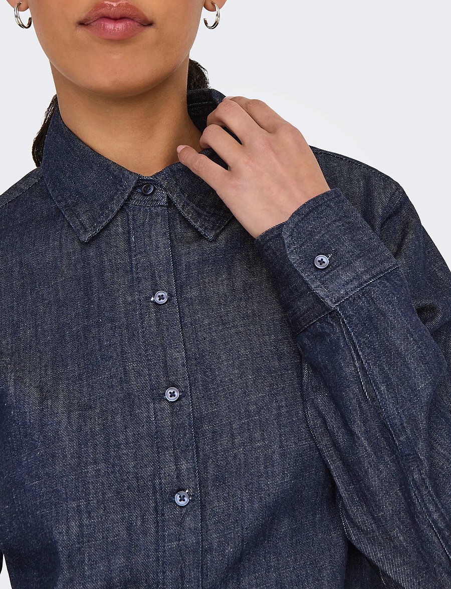 ONLY - ONLRUBY LS DNM SHIRT AKM - jeansskjortor - dark blue denim - 5