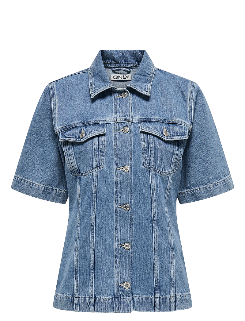 ONLY - ONLTHALIA SS FITTED DNM SHIRT CRO - denimskjorter - medium blue denim - 0