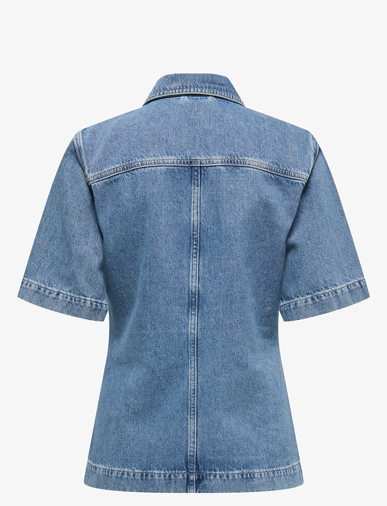 ONLY - ONLTHALIA SS FITTED DNM SHIRT CRO - denimskjorter - medium blue denim - 1