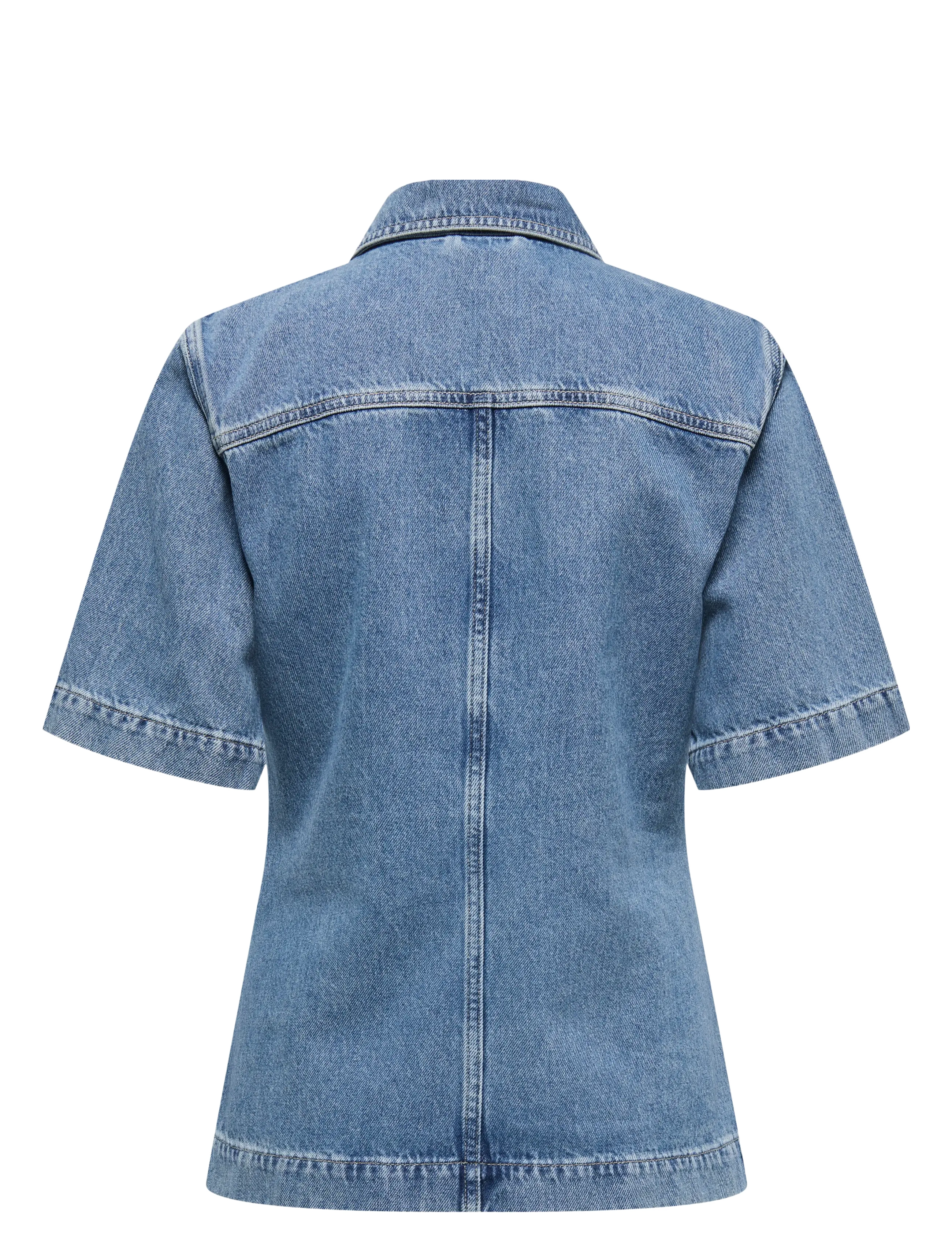 ONLY - ONLTHALIA SS FITTED DNM SHIRT CRO - medium blue denim - 1