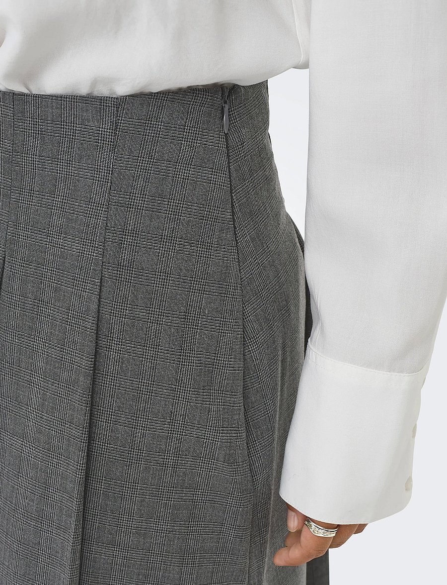 ONLY - ONLLEXIE LIFE HW CHECK LONG PL SKIRT PNT - maksiseelikud - dark grey melange - 5