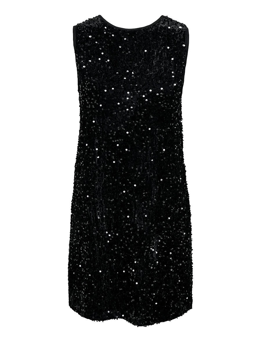 ONLY - ONLANIKA SL SEQUINS BOW DRESS WVN - paillettenkleider - black - 1