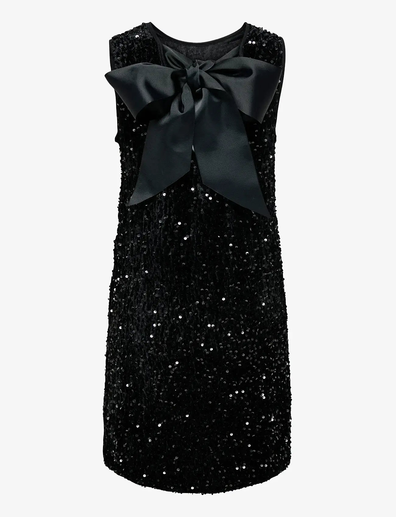 ONLY - ONLANIKA SL SEQUINS BOW DRESS WVN - paljettklänningar - black - 1