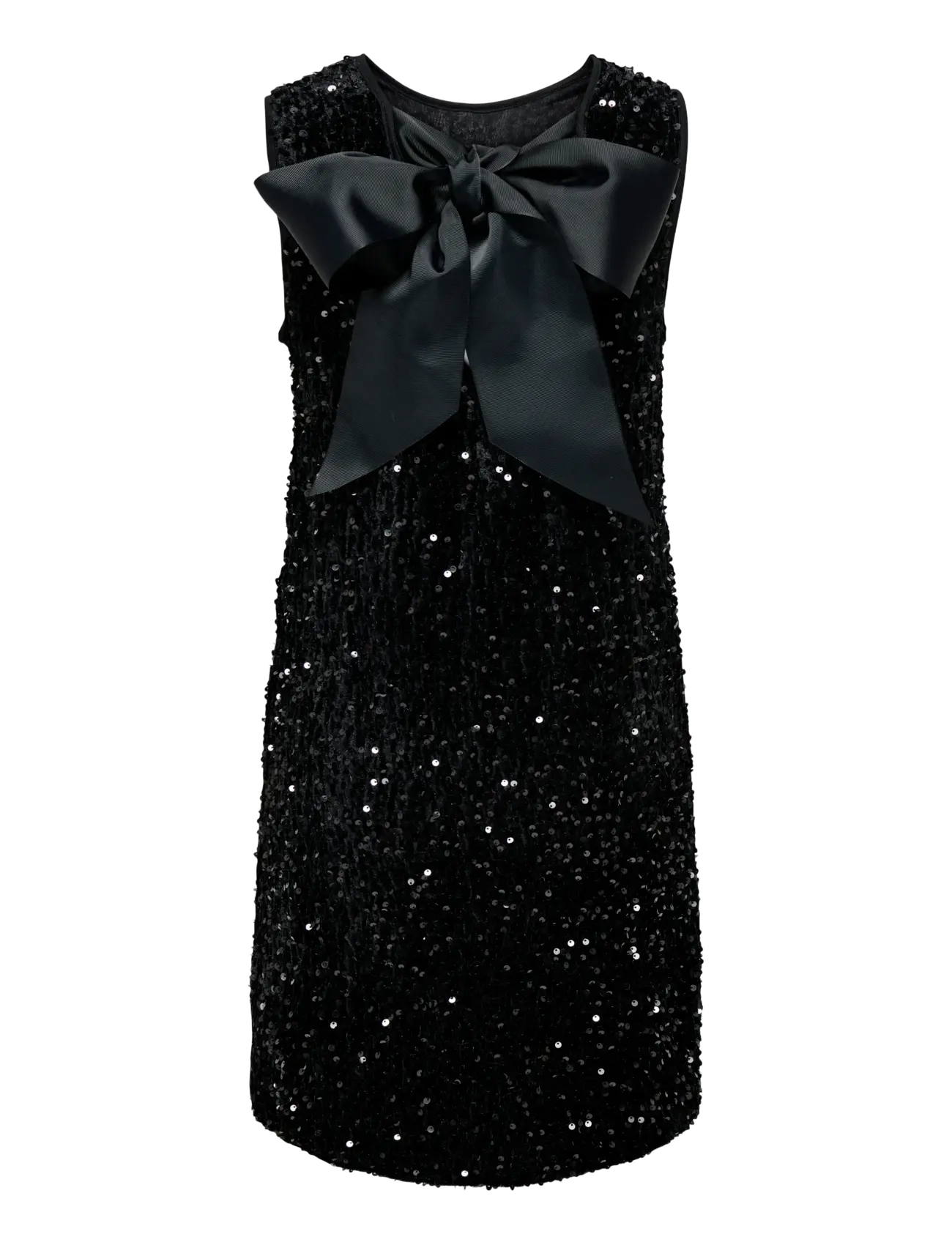 ONLY - ONLANIKA SL SEQUINS BOW DRESS WVN - paljettklänningar - black - 2