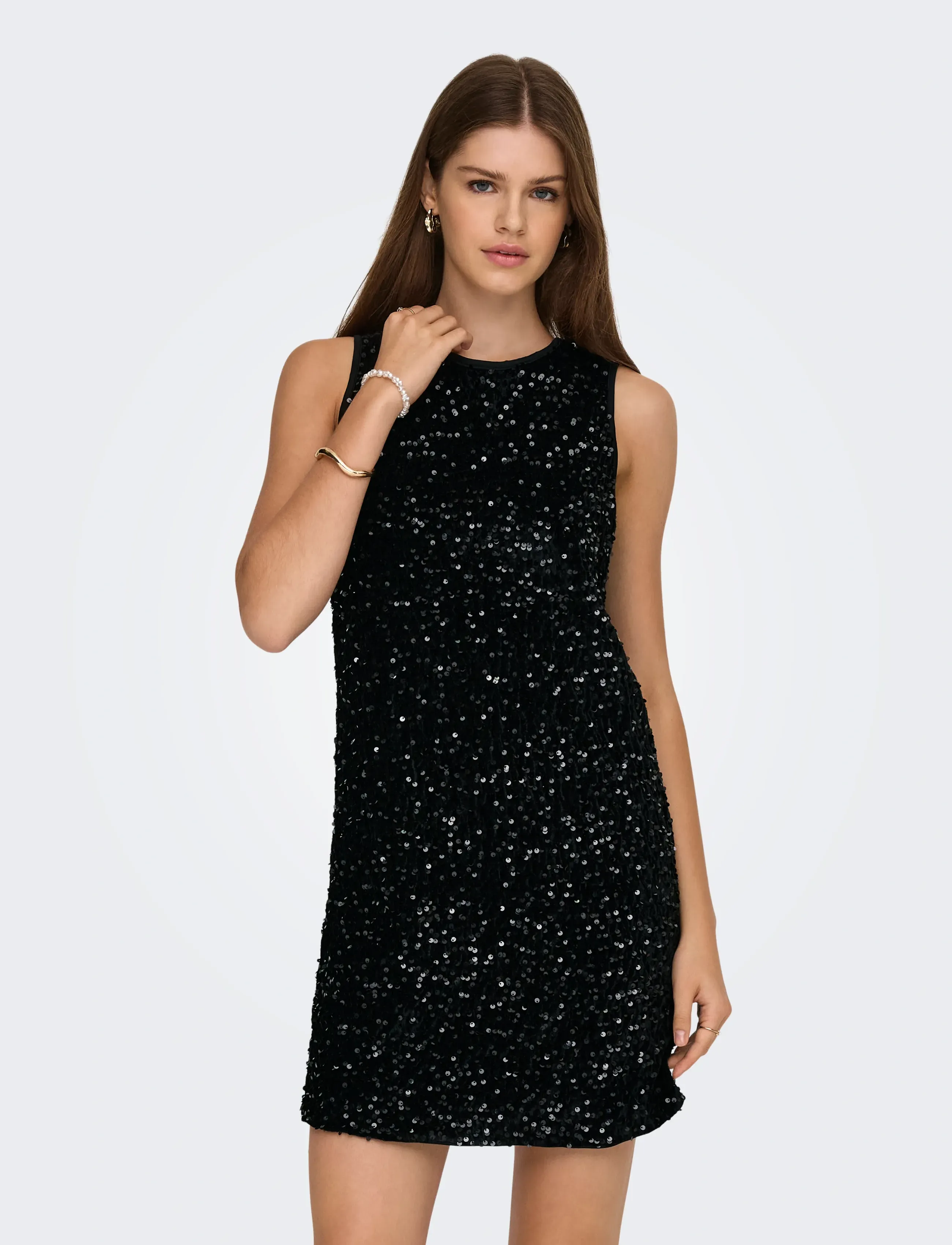 ONLY Onlanika Sl Sequins Bow Dress Wvn, M, Dresses, Schwarz - Short Dress, Frauen