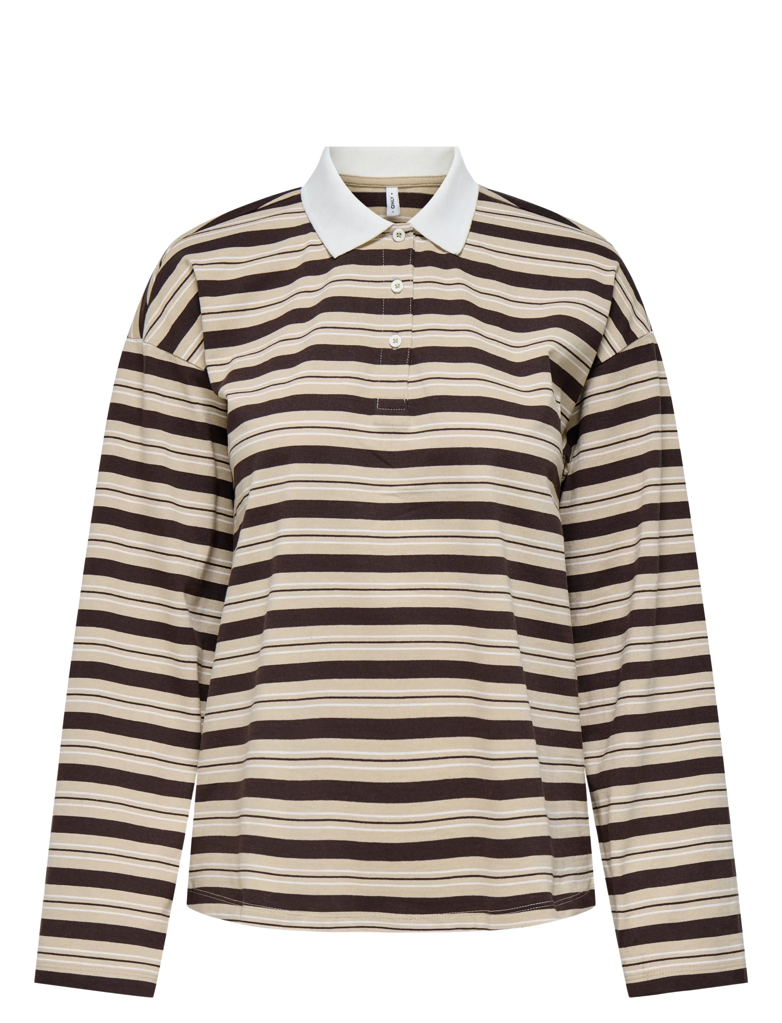 ONLAMINAH LIFE L/S STRIPE POLO TOP JRS - NOMAD