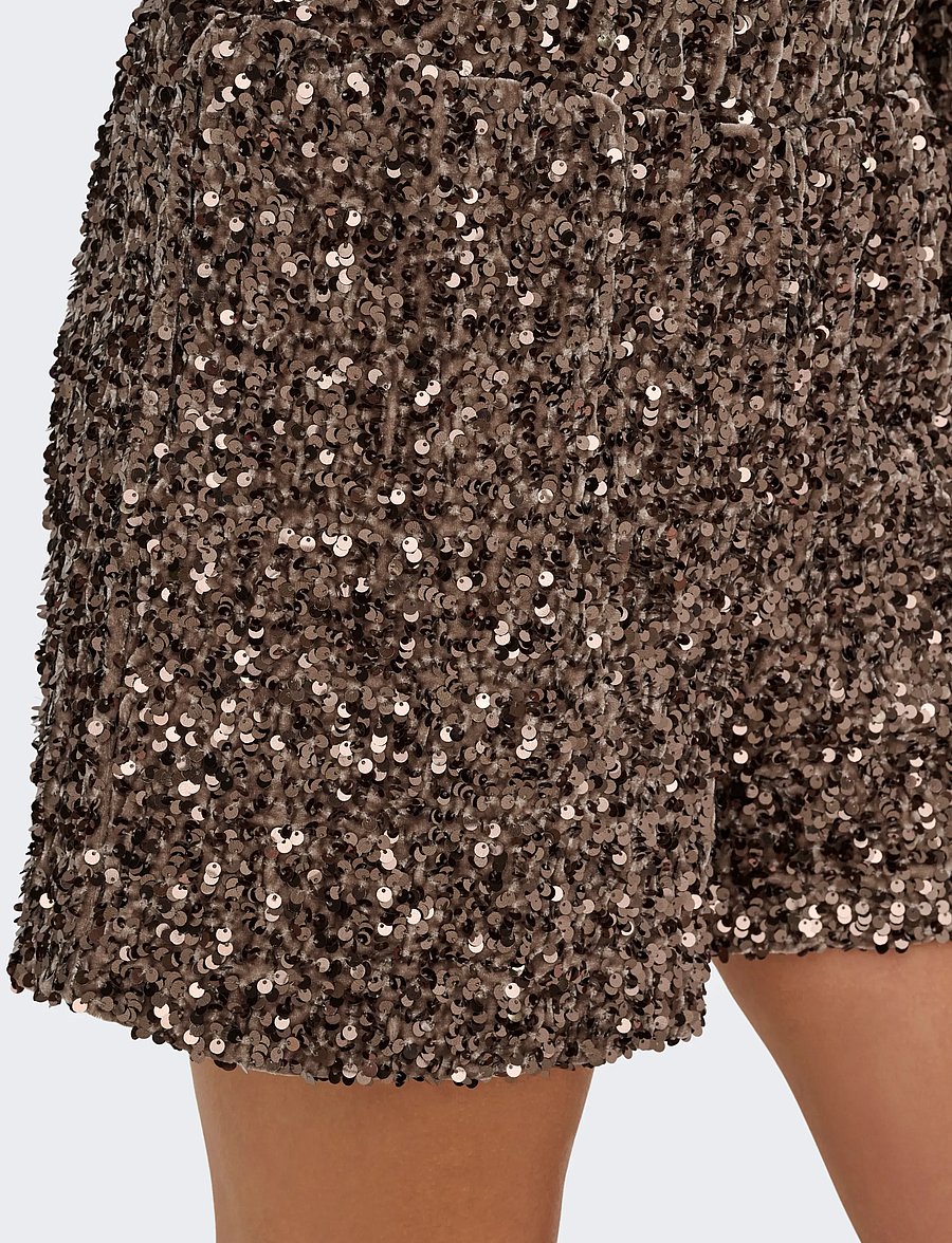 ONLY - ONLCONFIDENCE NEW SEQUINS SHORTS JRS - casual szorty - mountain trail - 4