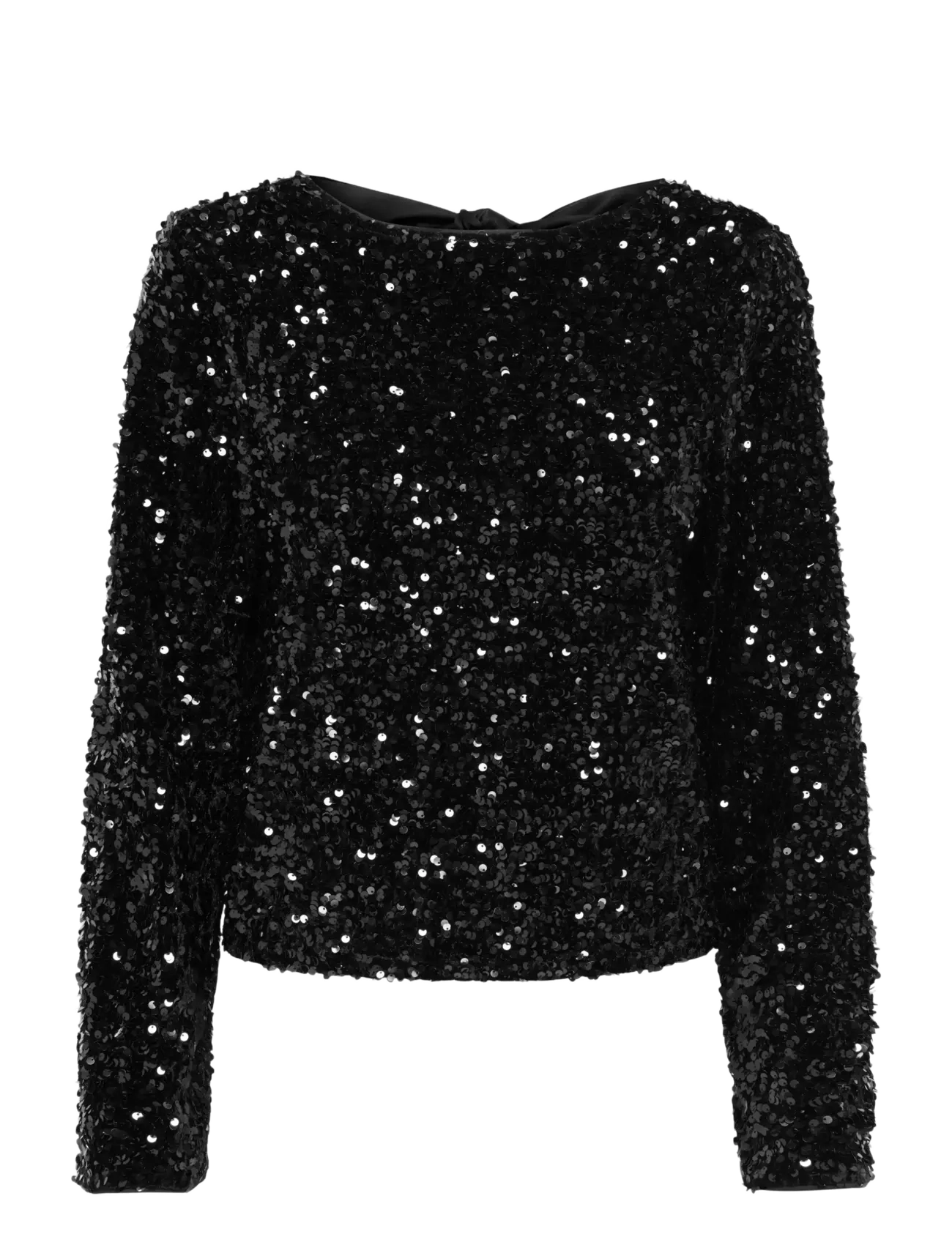 ONLY Onlconfidence L/S Pailletten Bow Oberteil Jrs Schwarz - M - Damen