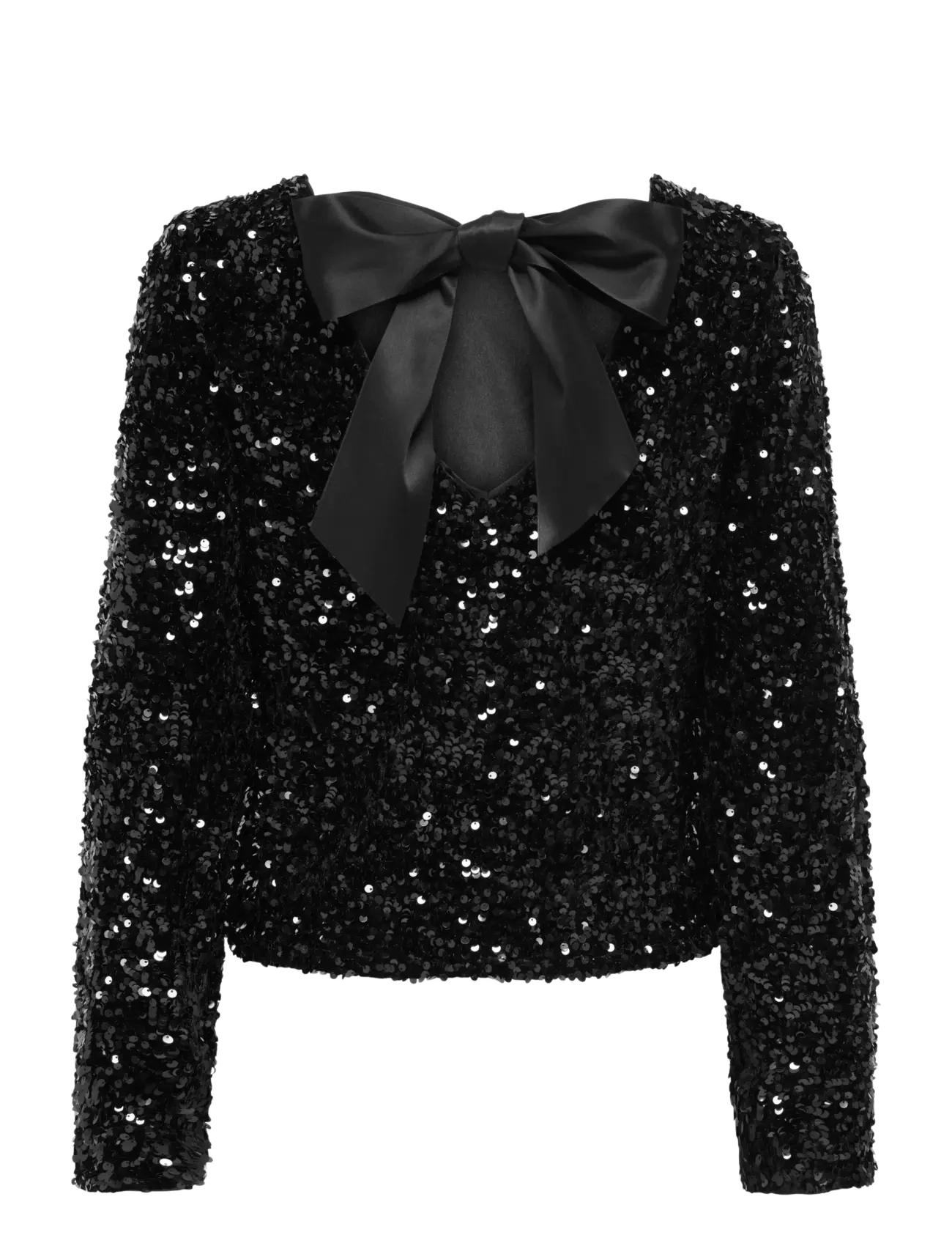ONLY - ONLCONFIDENCE L/S SEQUIN BOW TOP JRS - pikkade varrukatega pluusid - black - 2