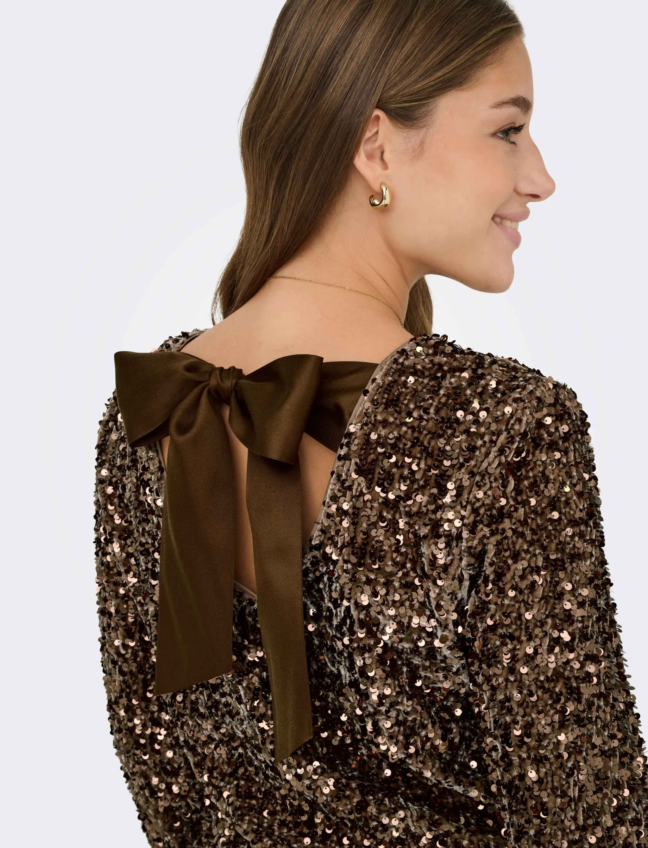 ONLY Onlconfidence L/S Sequin Bow Top Jrs långärmade t-shirt dam – bild 5