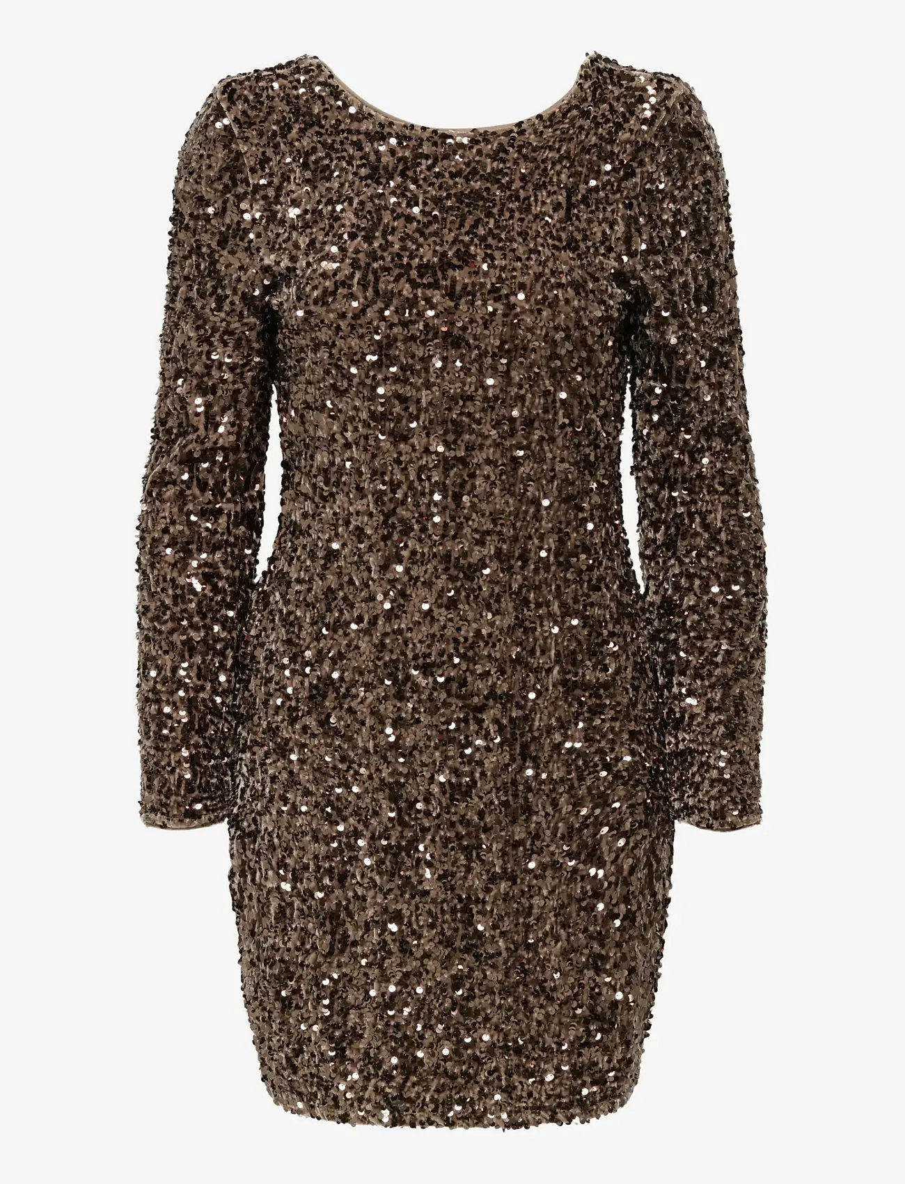 ONLY - ONLCONFIDENCE L/S DEEP SEQUINS DRESSJRS. - paljettklänningar - mountain trail - 1