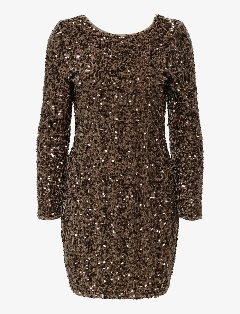 ONLY - ONLCONFIDENCE L/S DEEP SEQUINS DRESSJRS. - paljettklänningar - mountain trail - 1