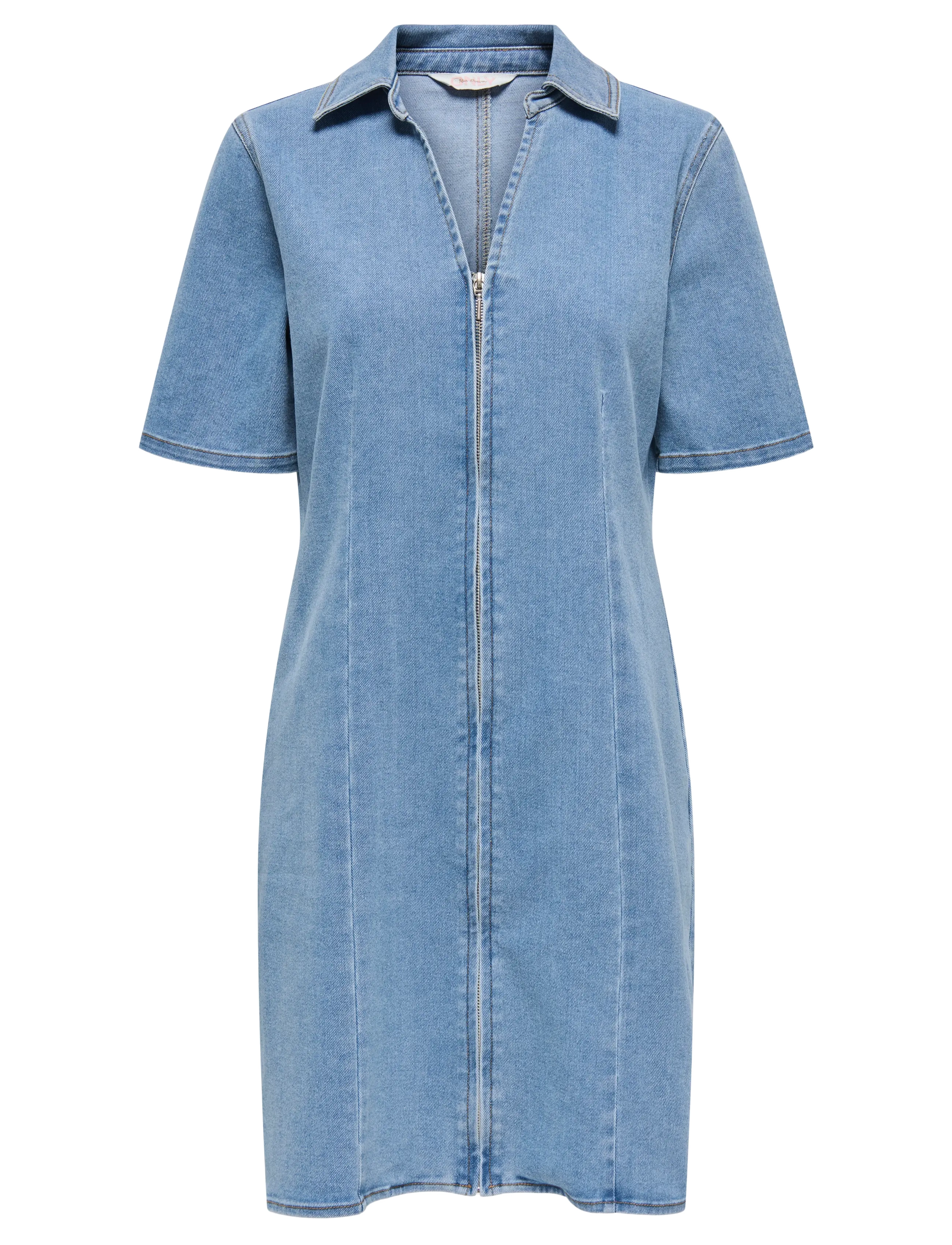 ONLY Onlfrida Ss Zip Dnm Dress Gua, XS, Dresses, Blau - Knee-length & Midi, Frauen