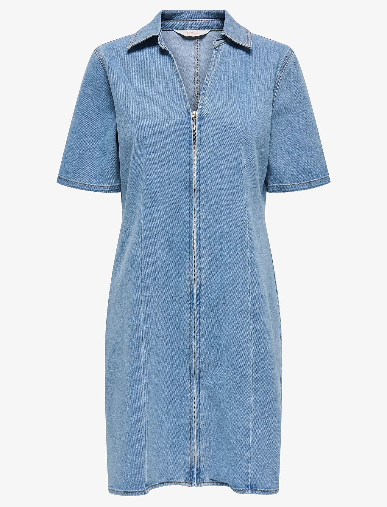 ONLY - ONLFRIDA SS ZIP DNM DRESS GUA - hemdkleider - light medium blue denim - 0