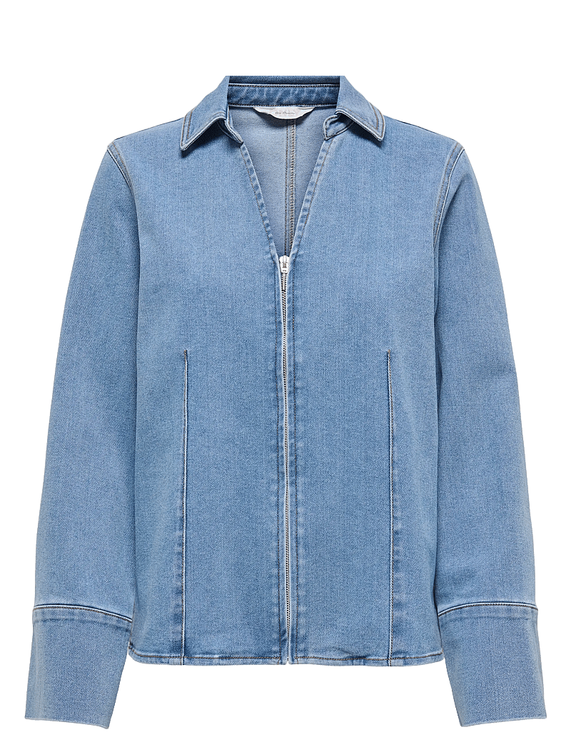 ONLY - ONLFRIDA LS ZIP DNM SHIRT GUA - jeanskjolar - light medium blue denim - 0