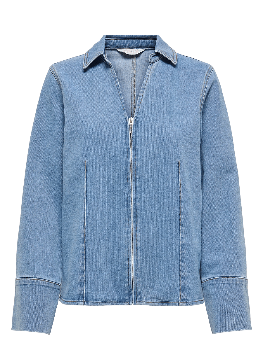 ONLY - ONLFRIDA LS ZIP DNM SHIRT GUA - teksaseelikud - light medium blue denim - 0