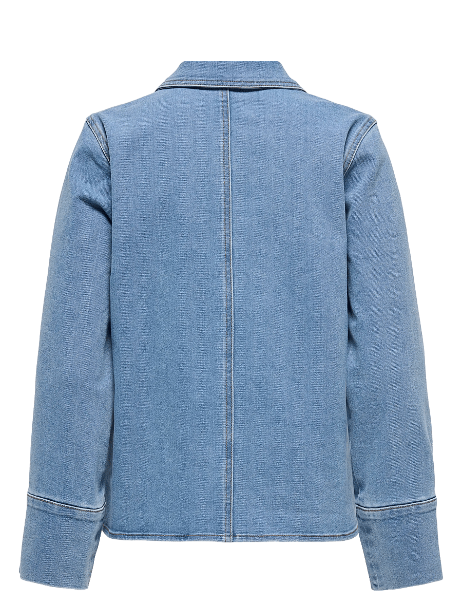ONLY - ONLFRIDA LS ZIP DNM SHIRT GUA - teksaseelikud - light medium blue denim - 1