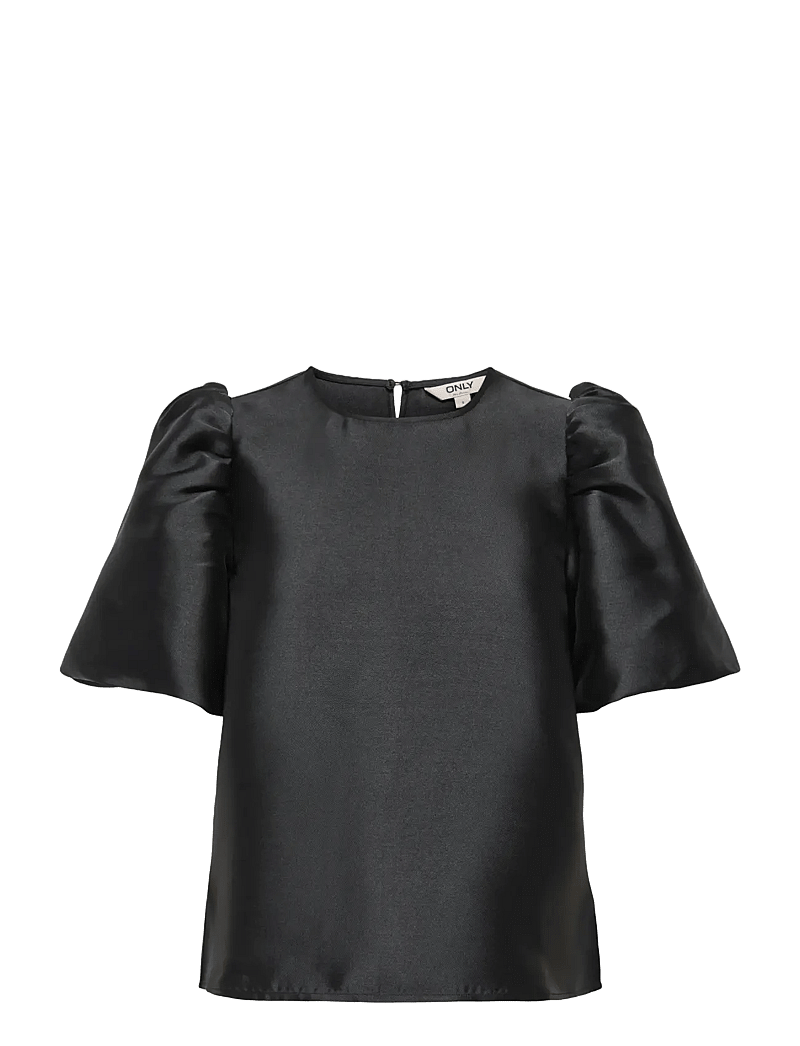 ONLY - ONLMANNY 2/4 HEAVY SATIN TOP WVN CS - lühikeste varrukatega pluusid - black - 1