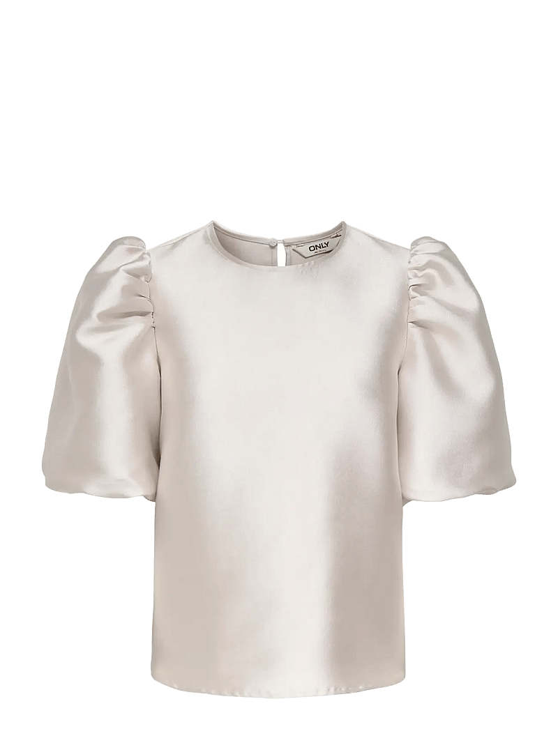 ONLY - ONLMANNY 2/4 HEAVY SATIN TOP WVN CS - kurzämlige blusen - pumice stone - 1