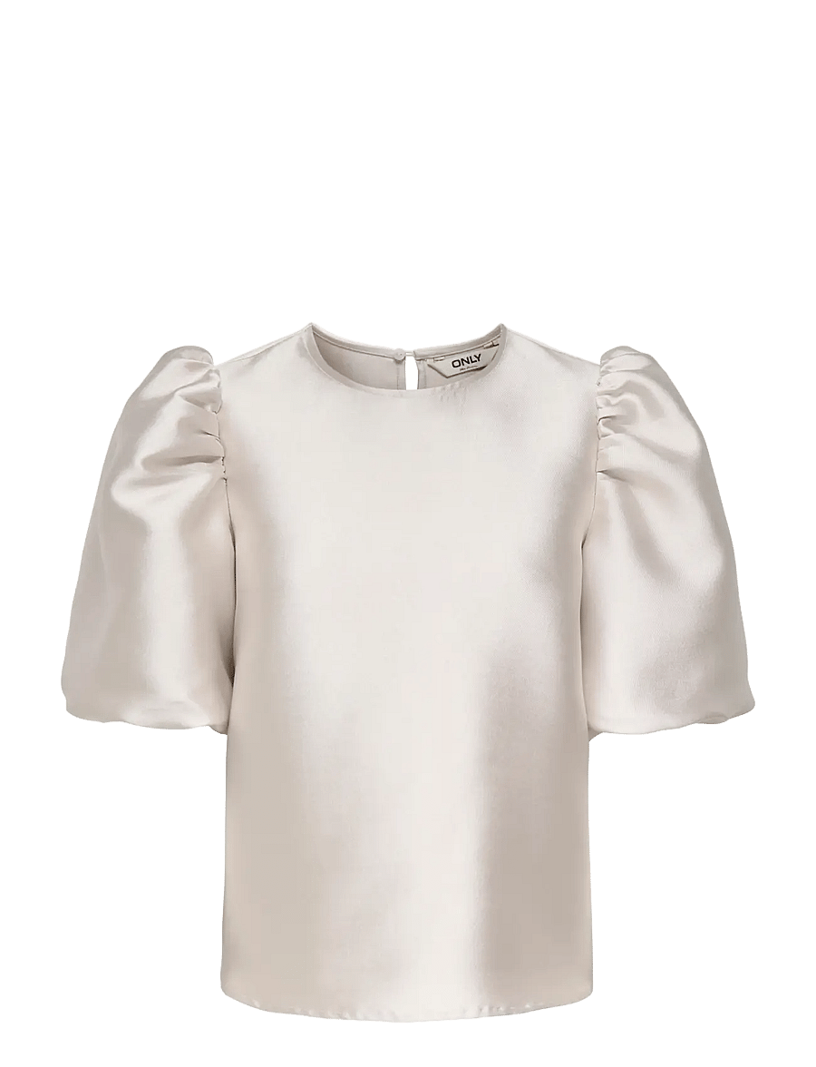 ONLY - ONLMANNY 2/4 HEAVY SATIN TOP WVN CS - kortærmede bluser - pumice stone - 1
