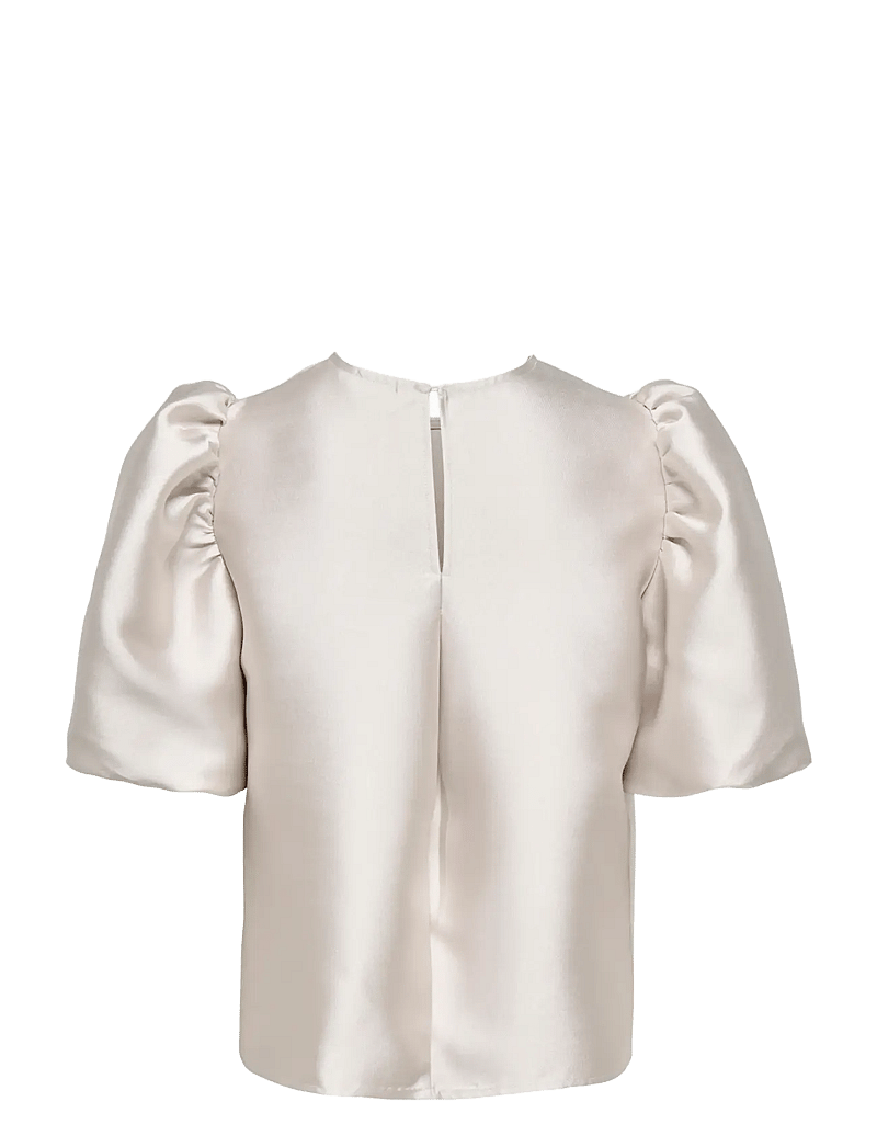 ONLY - ONLMANNY 2/4 HEAVY SATIN TOP WVN CS - kurzämlige blusen - pumice stone - 2